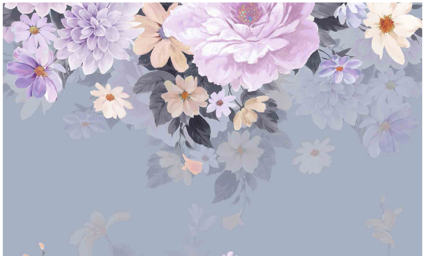White and Purple Flowers - Large Decoupage Paper for Furniture - Floral Craft Paper - Wrapping Paper - Tissue Paper - Printed Packing Paper
