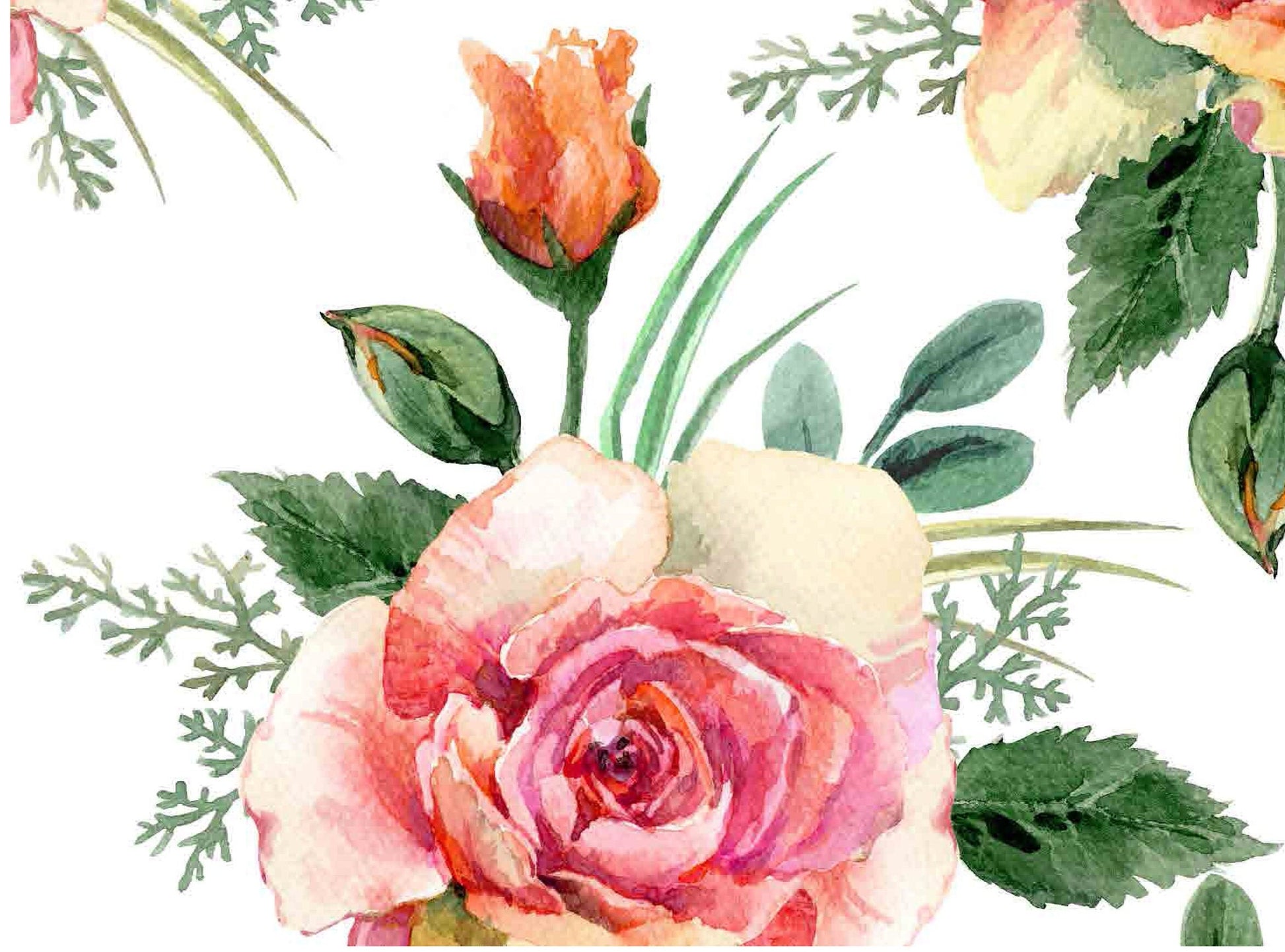 Roses - Large Decoupage Paper for Furniture - Floral Craft Paper - Tissue Paper - Rice Paper Decoupage