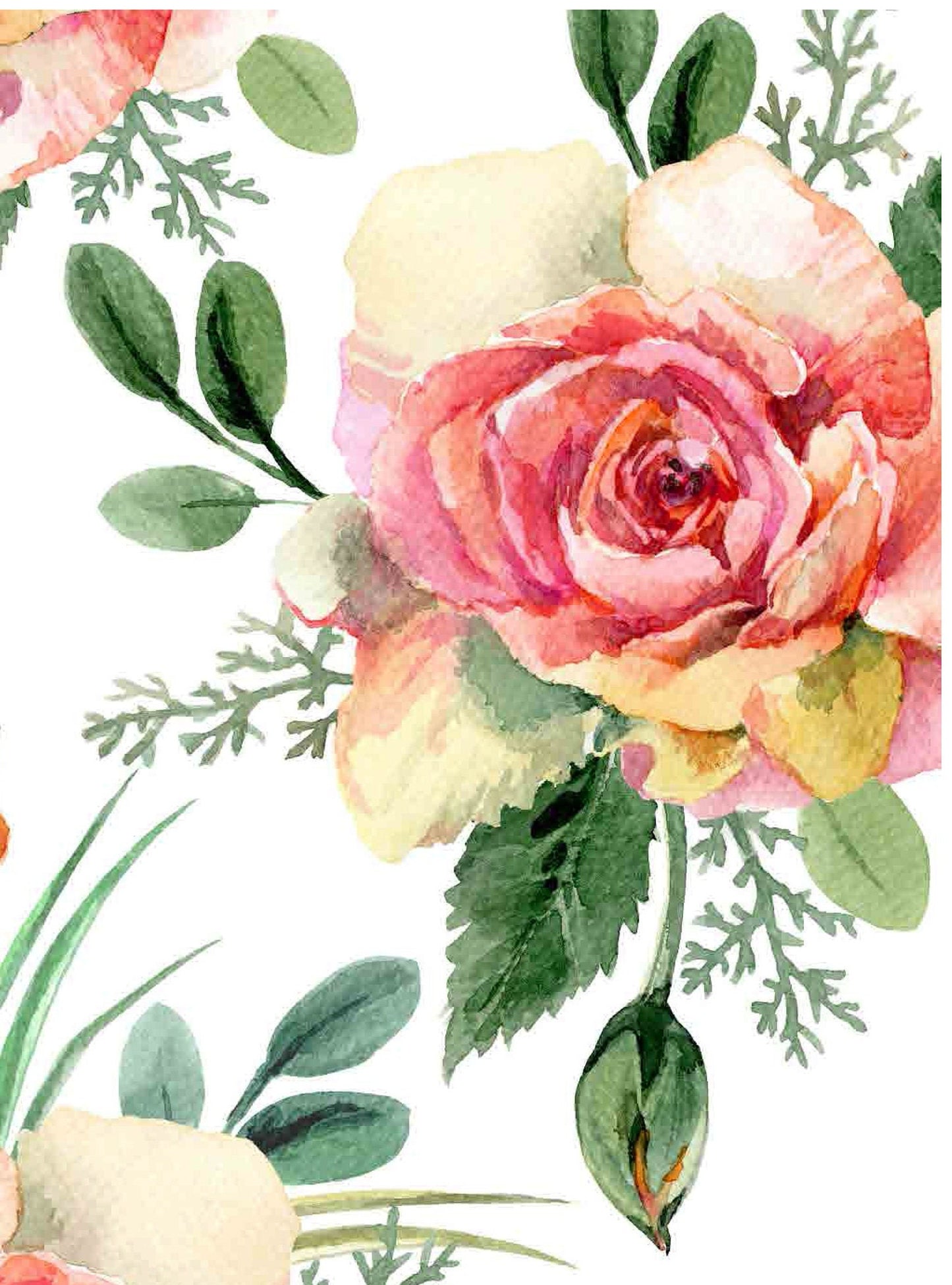 Roses - Large Decoupage Paper for Furniture - Floral Craft Paper - Tissue Paper - Rice Paper Decoupage
