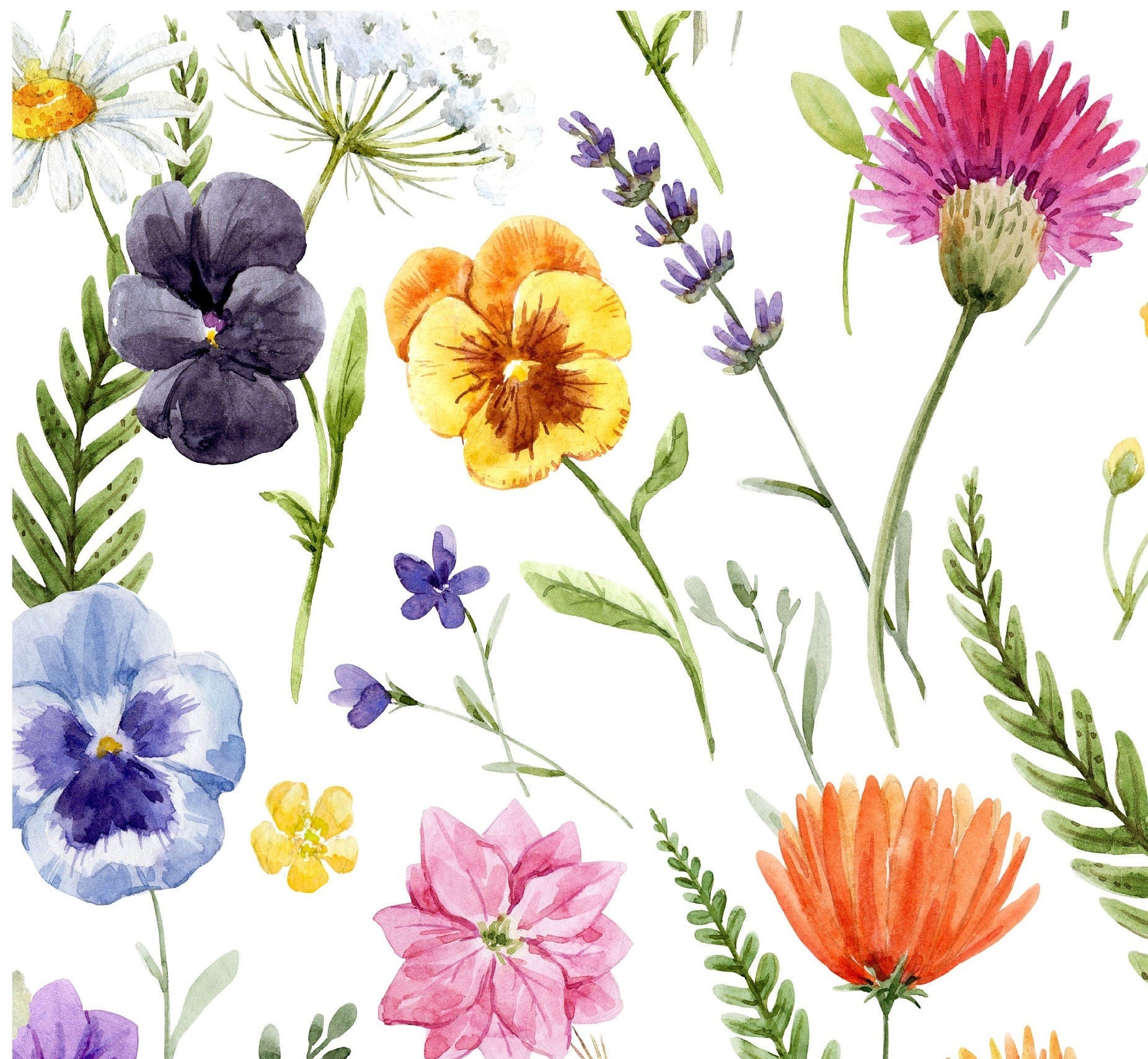 Floral Decoupage Paper for Furniture - Floral Craft Paper - Tissue Paper - Rice Paper Decoupage - Decoupage Paper Minimal - Orange Yellow