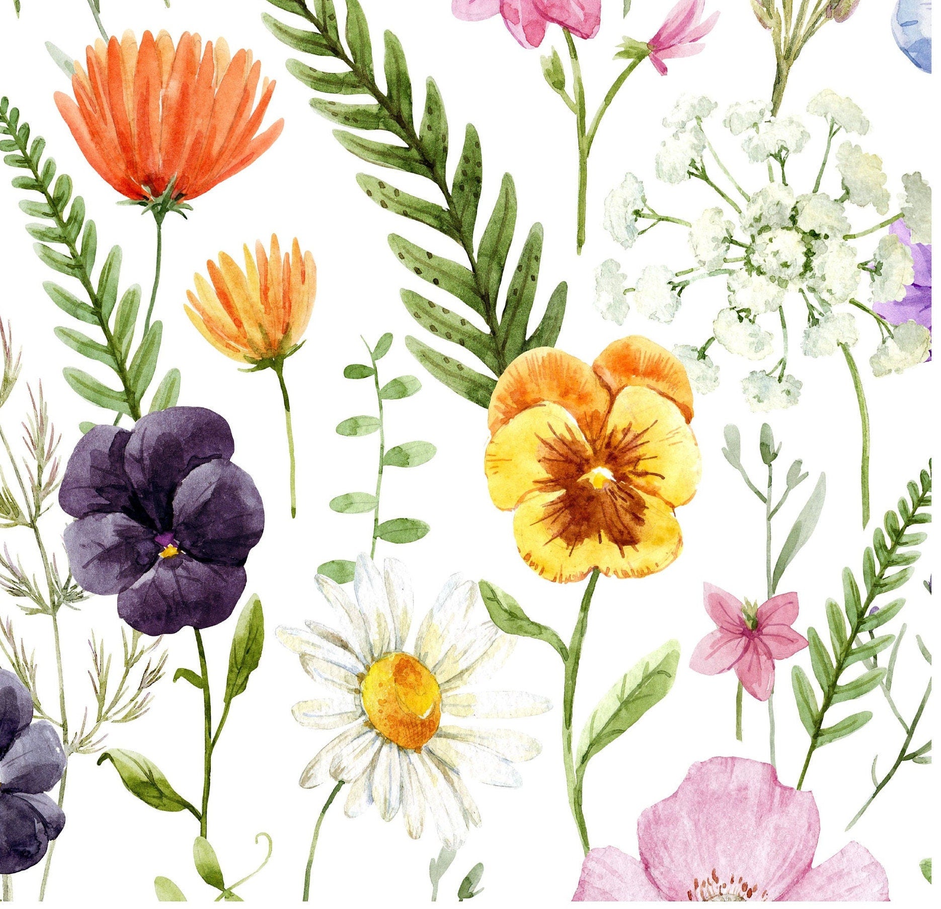 Floral Decoupage Paper for Furniture - Floral Craft Paper - Tissue Paper - Rice Paper Decoupage - Decoupage Paper Minimal - Orange Yellow