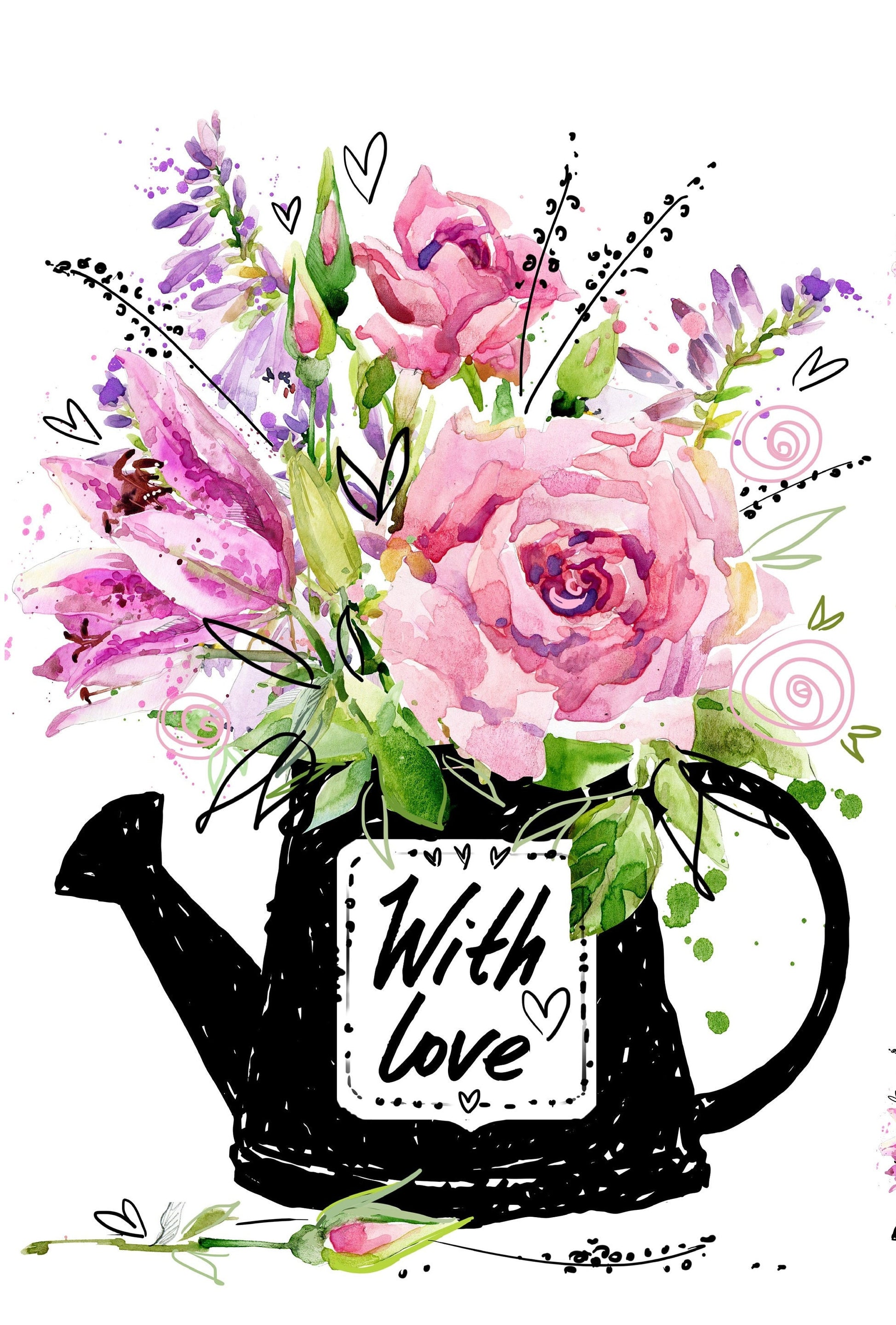 Roses in Pots - Decoupage Paper for Furniture - Floral Craft Paper - Tissue Paper - Rice Paper Decoupage - Decoupage Paper Minimal