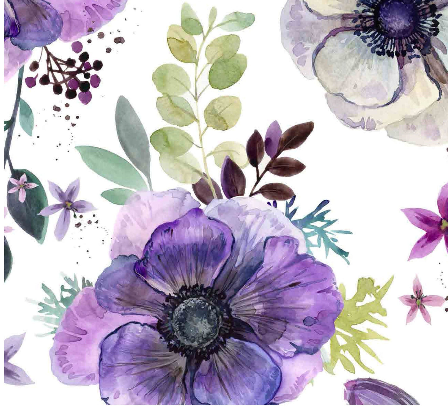 Flowers Watercolor - Decoupage Paper for Furniture - Floral Craft Paper - Tissue Paper - Rice Paper Decoupage - Windflower