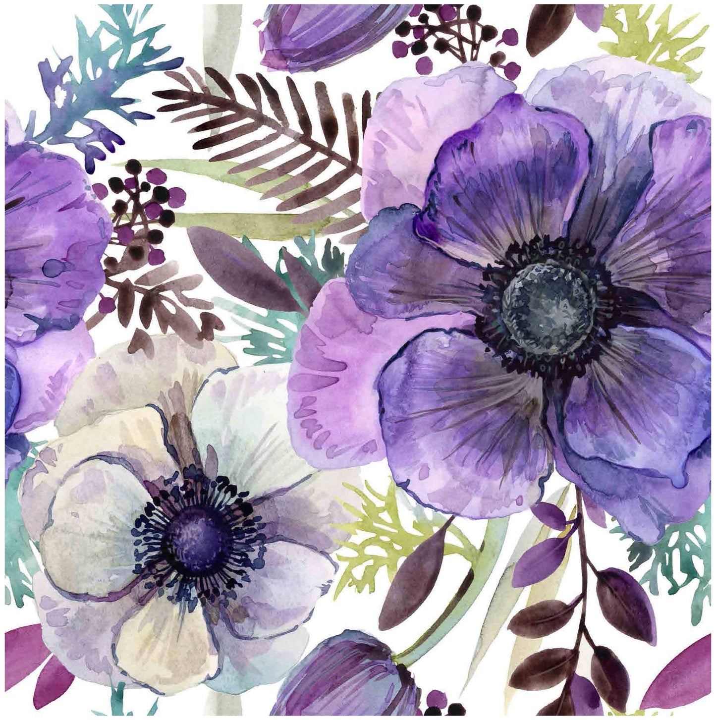 Flowers Watercolor - Decoupage Paper for Furniture - Floral Craft Paper - Tissue Paper - Rice Paper Decoupage - Windflower