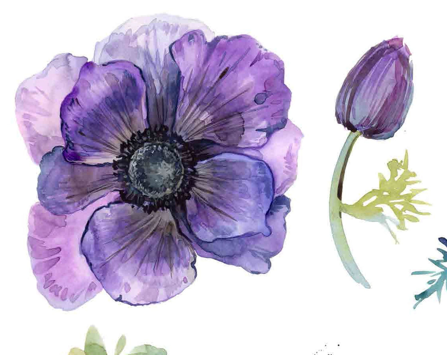 Plants Watercolor - Spring Themed - Decoupage Paper for Furniture - Floral Craft Paper - Tissue Paper - Rice Paper Decoupage - Tulip Flower