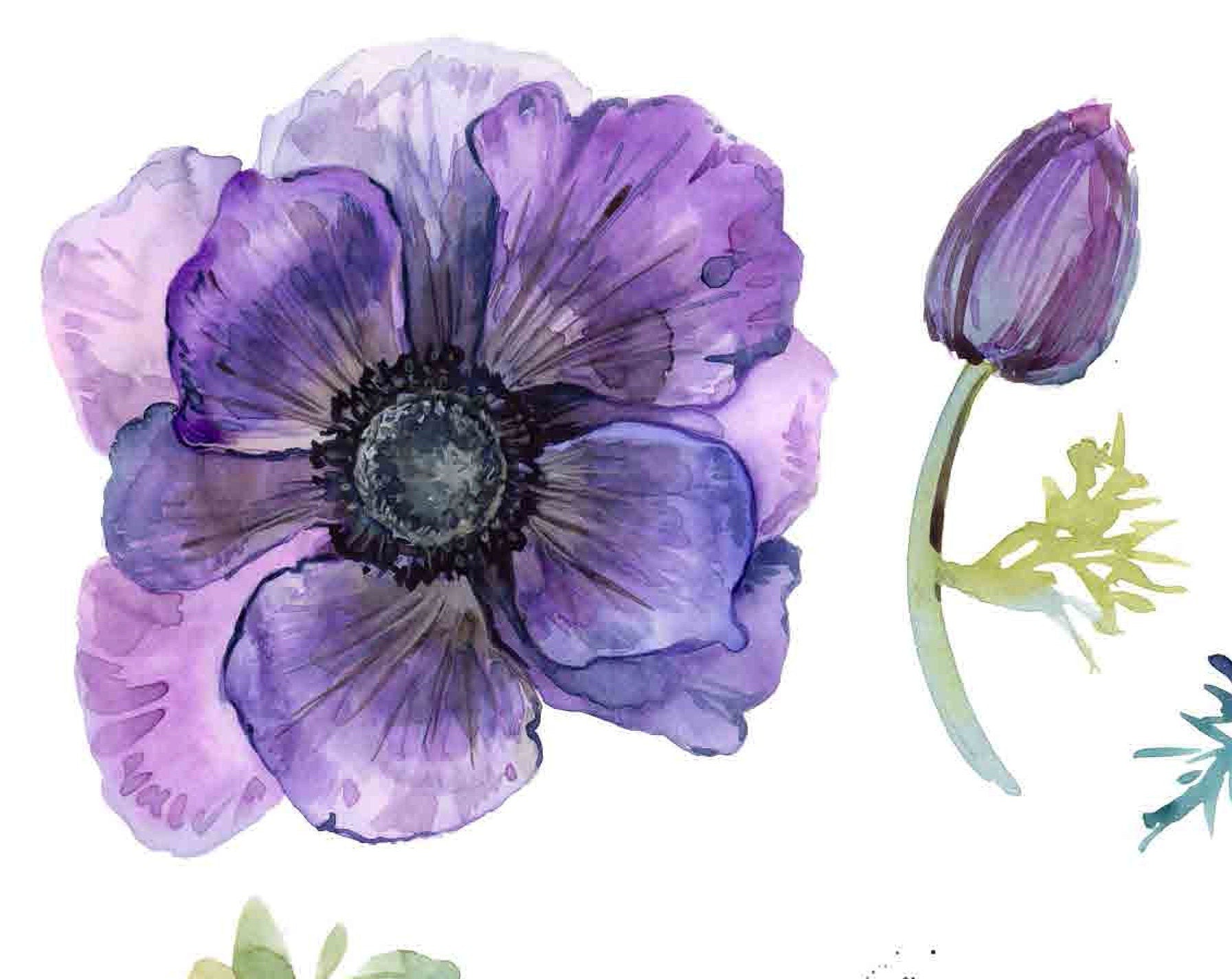 Plants Watercolor - Spring Themed - Decoupage Paper for Furniture - Floral Craft Paper - Tissue Paper - Rice Paper Decoupage - Tulip Flower