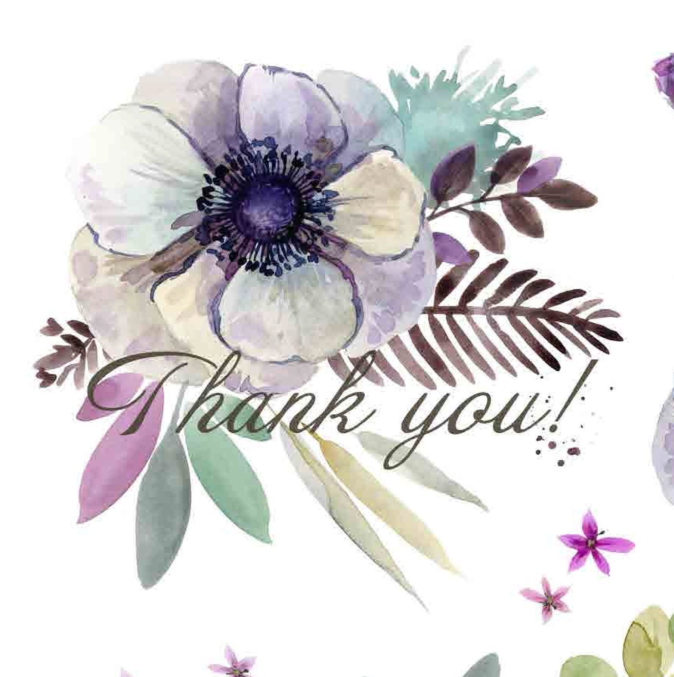Thank You - Best Regards - Watercolor Flowers - Decoupage Paper for Furniture - Floral Craft Paper - Tissue Paper - Rice Paper Decoupage