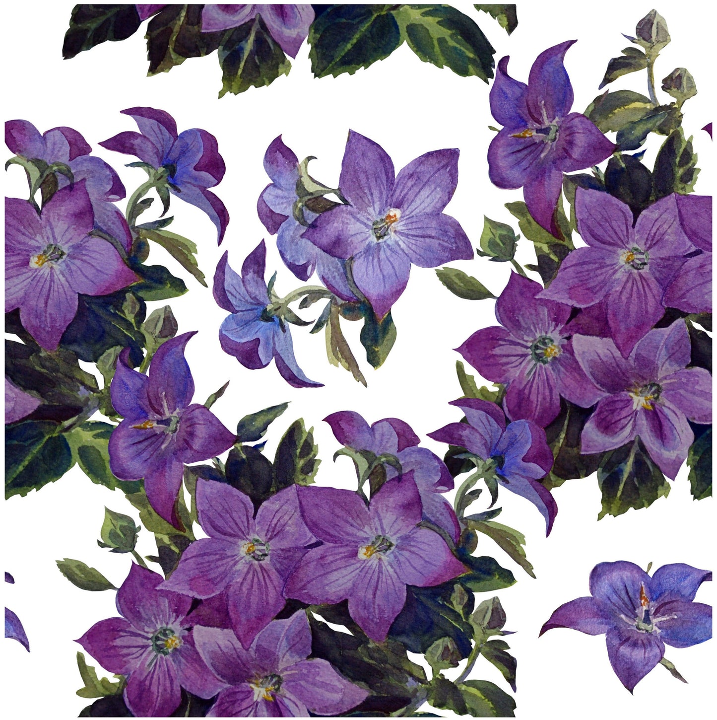 Purple Balloon Flower - Watercolor Flowers - Decoupage Paper for Furniture - Floral Craft Paper - Tissue Paper - Rice Paper Decoupage