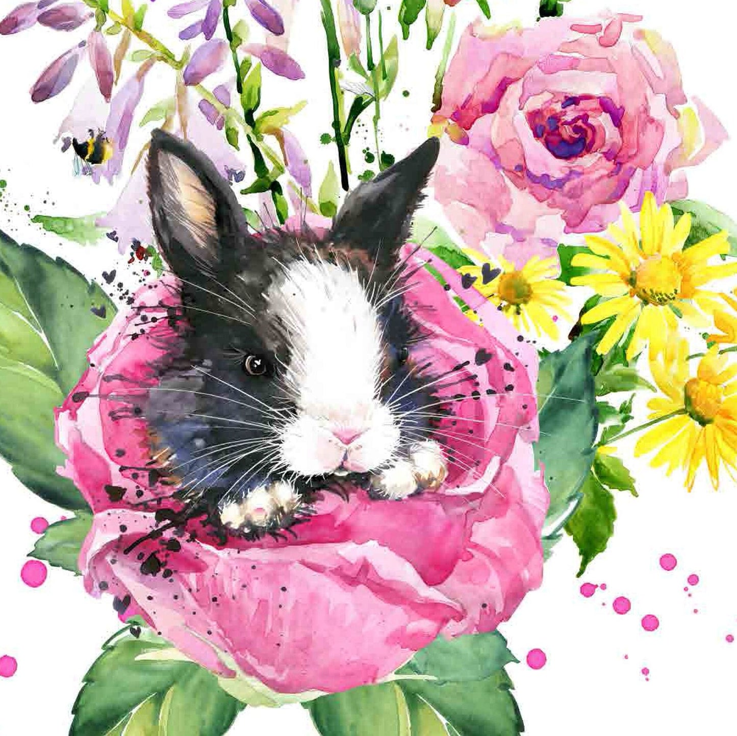 Bunny - Floral Decoupage Paper for Furniture - Floral Craft Paper - Tissue Paper - Rice Paper Decoupage