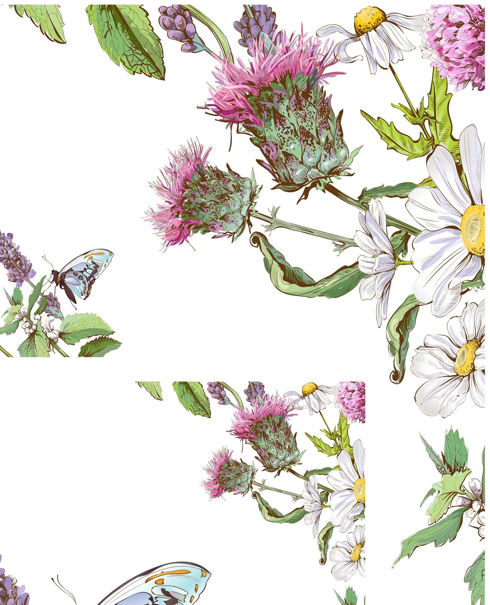 Floral Decoupage Paper for Furniture - Floral Craft Paper - Tissue Paper - Rice Paper Decoupage -
