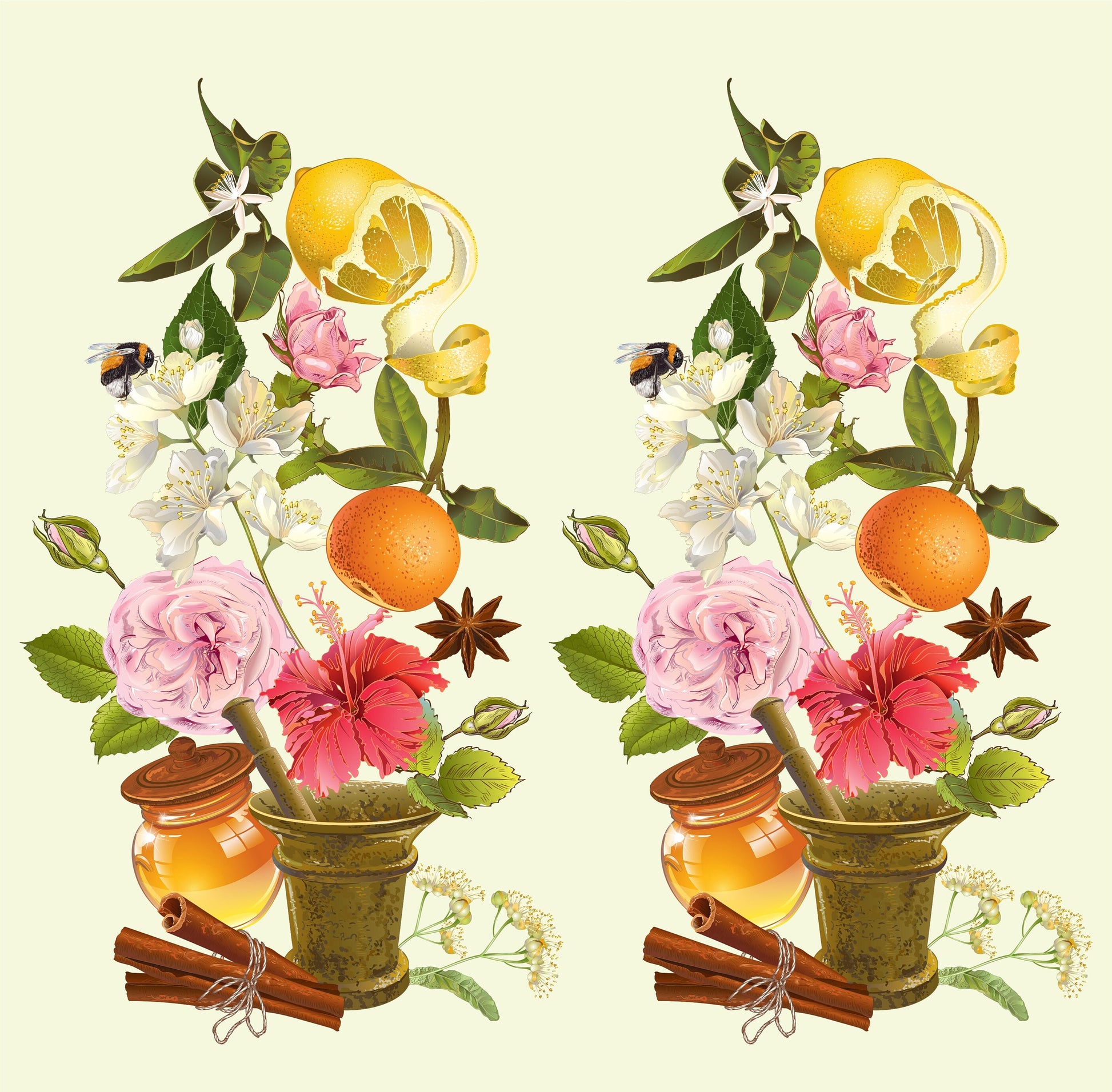 Decoupage Paper for Furniture - Rice Paper Decoupage - Large Decoupage Paper - Fruit Orange Lemon Herbal Decoupage