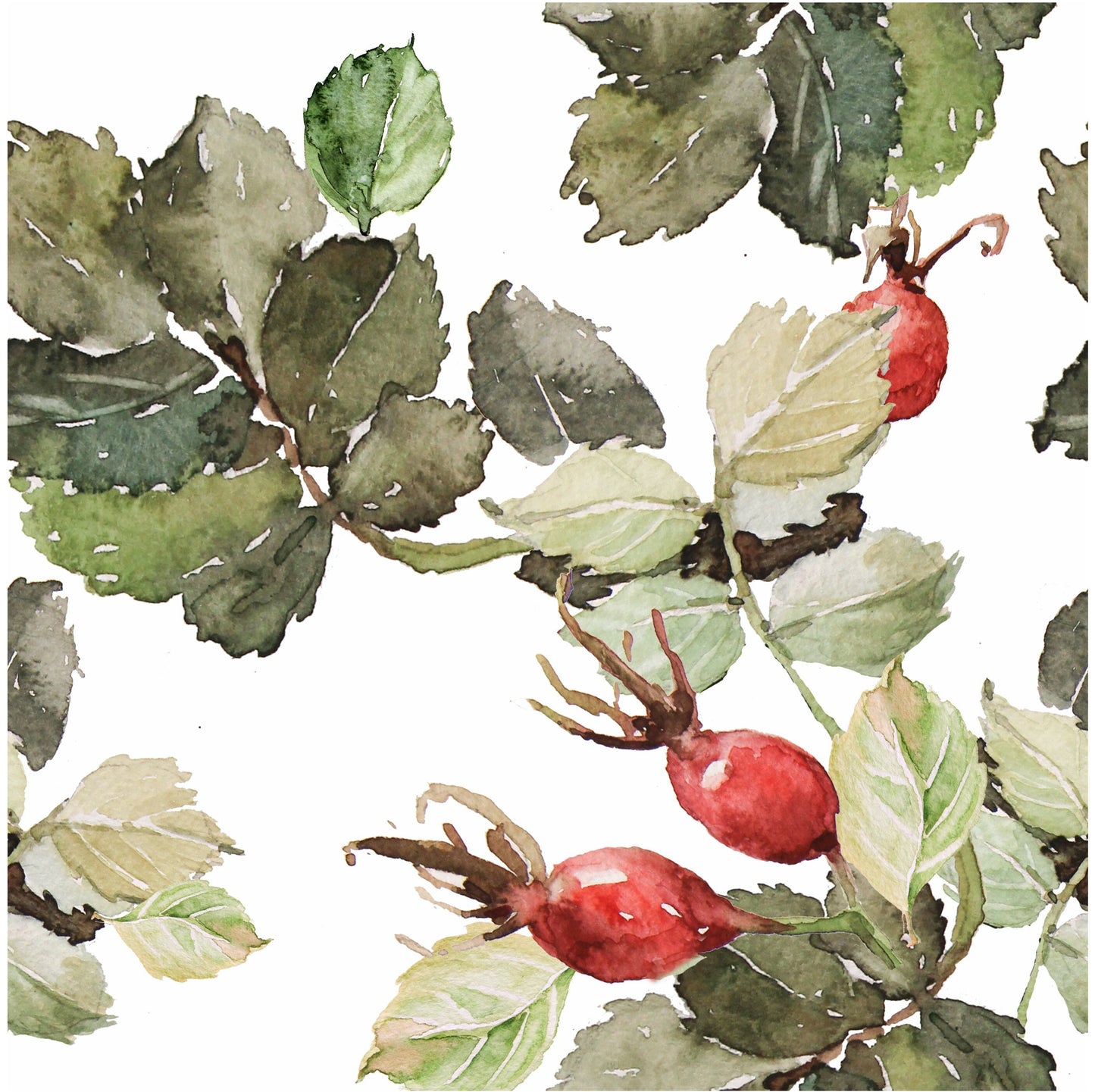 Decoupage Paper for Furniture - Rice Paper Decoupage - Large Decoupage Paper - Rosehib Herbal Kitchen Decoupage - Red Green