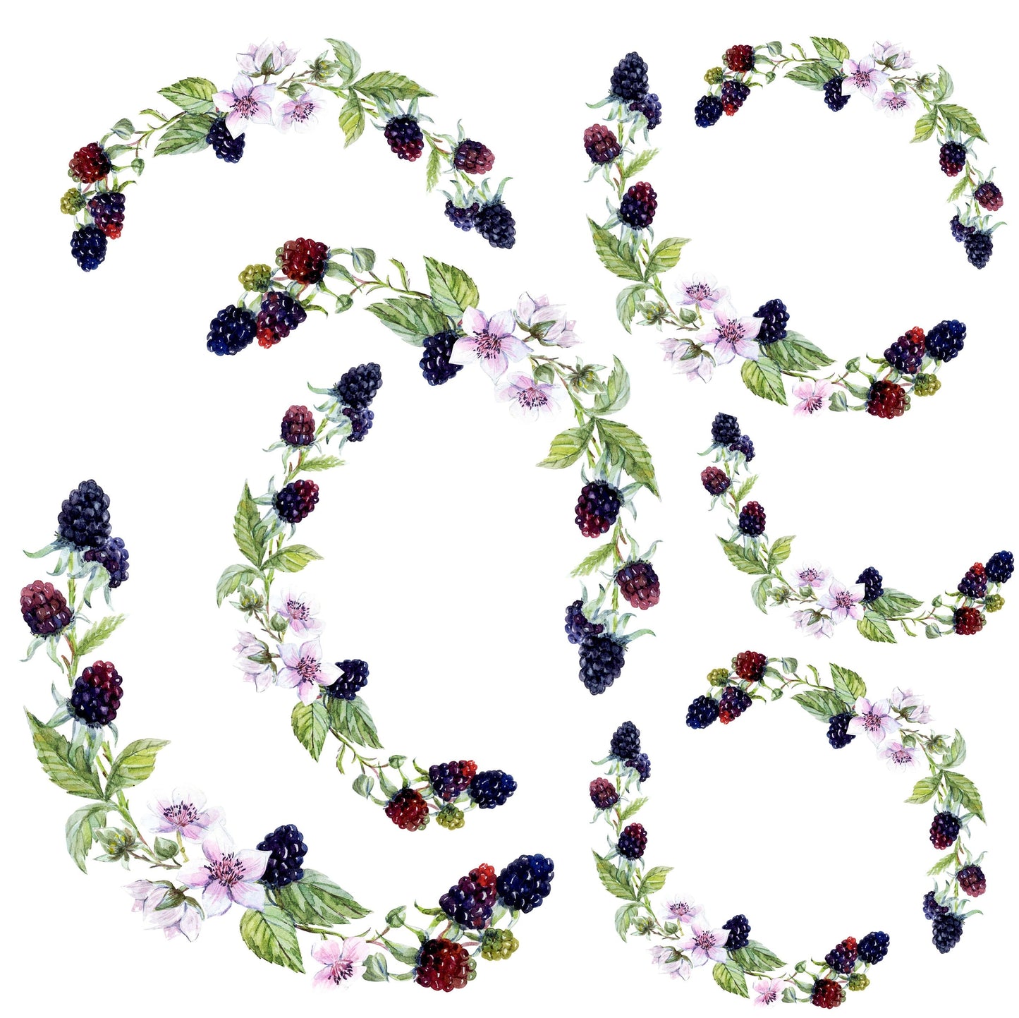 Decoupage Paper for Furniture - Rice Paper Decoupage - Large Decoupage Paper - Blackberry Decoupage - Red Green