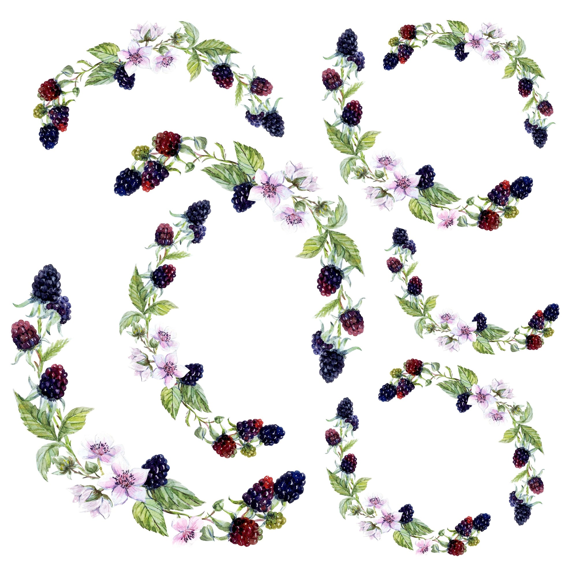 Decoupage Paper for Furniture - Rice Paper Decoupage - Large Decoupage Paper - Blackberry Decoupage - Red Green