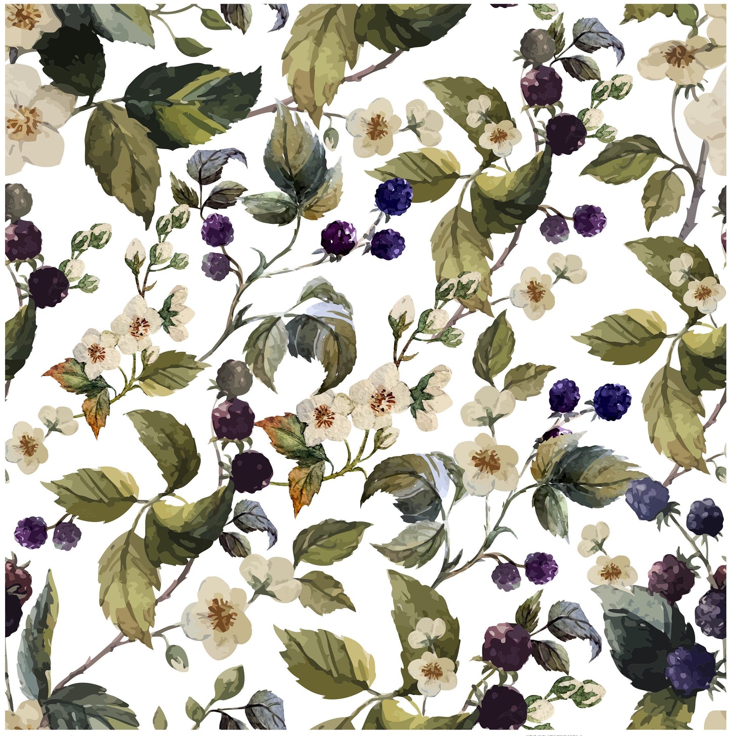 Decoupage Paper for Furniture - Rice Paper Decoupage - Large Decoupage Paper - Fruits Blackberry Decoupage - Purple Green