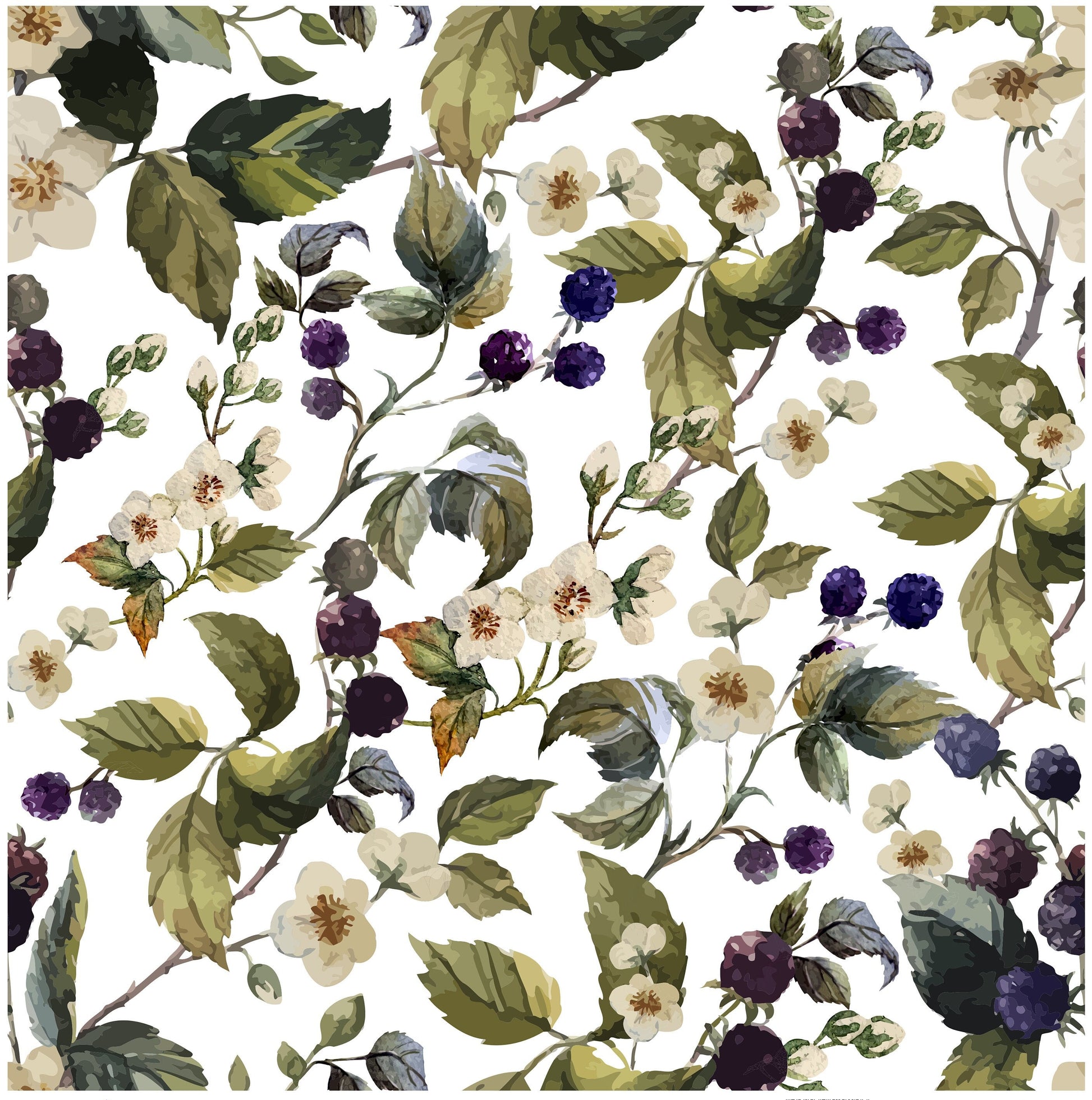 Decoupage Paper for Furniture - Rice Paper Decoupage - Large Decoupage Paper - Fruits Blackberry Decoupage - Purple Green