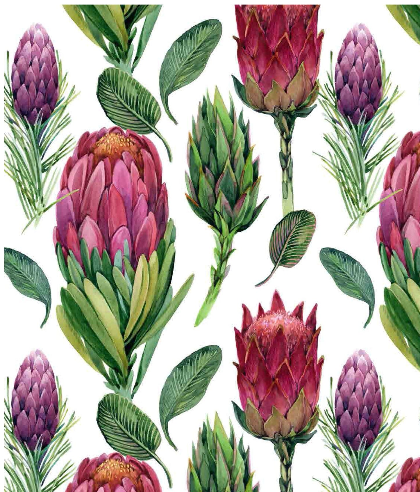 Proteaceae - Decoupage Paper for Furniture - Rice Paper Decoupage - Large Decoupage Paper - Floral Decoupage - Purple Green