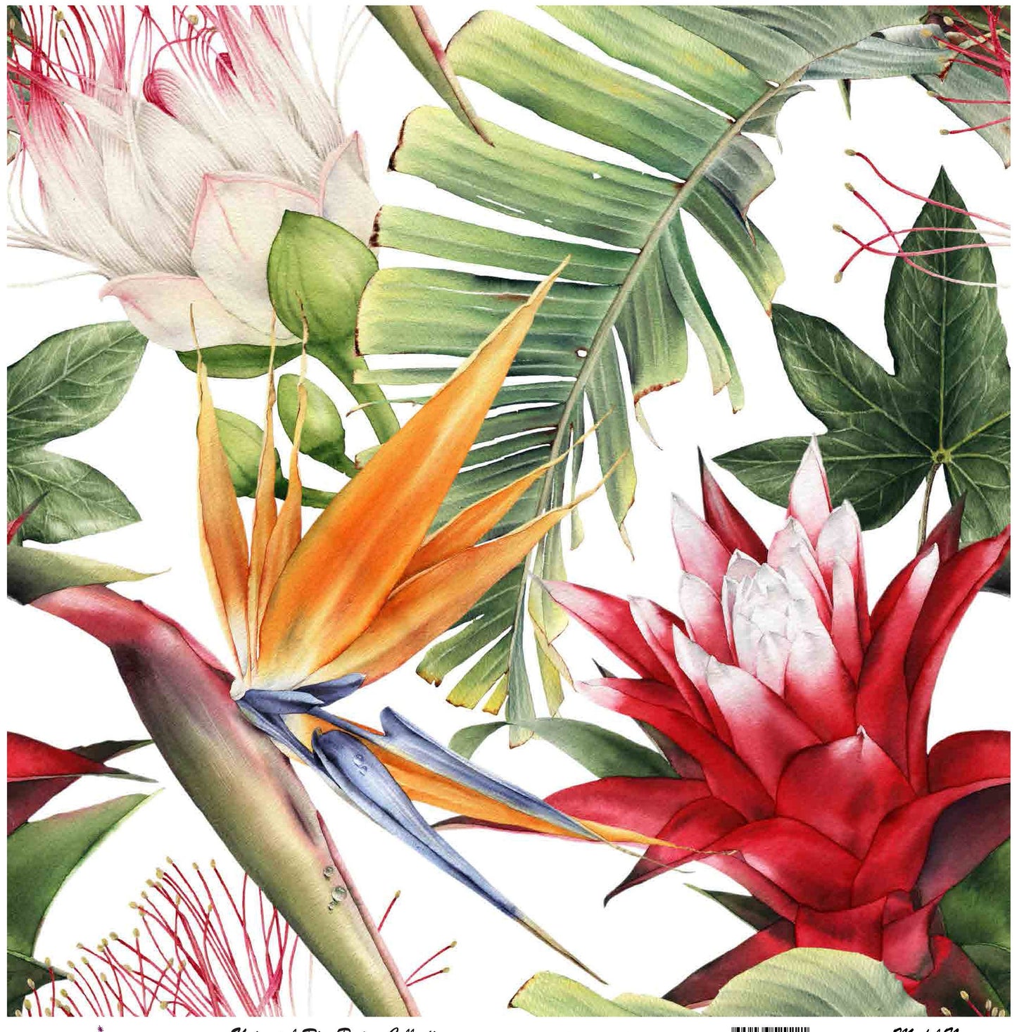 Decoupage Paper for Furniture - Rice Paper Decoupage - Large Decoupage Paper - Tropical Colorful Flowers Decoupage
