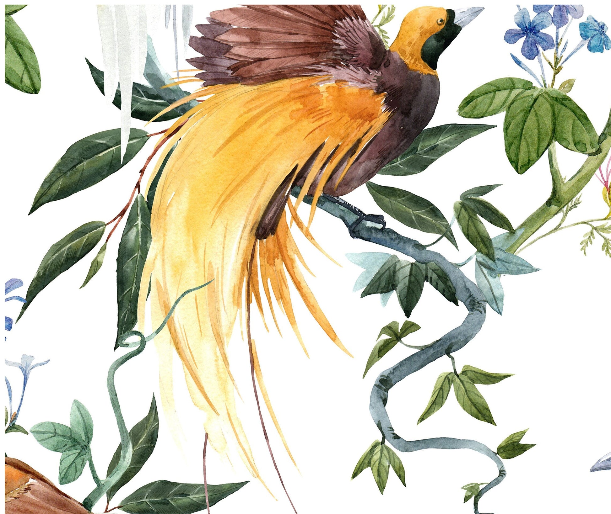 Decoupage Paper for Furniture - Rice Paper Decoupage - Large Decoupage Paper - Tropical Birds Decoupage