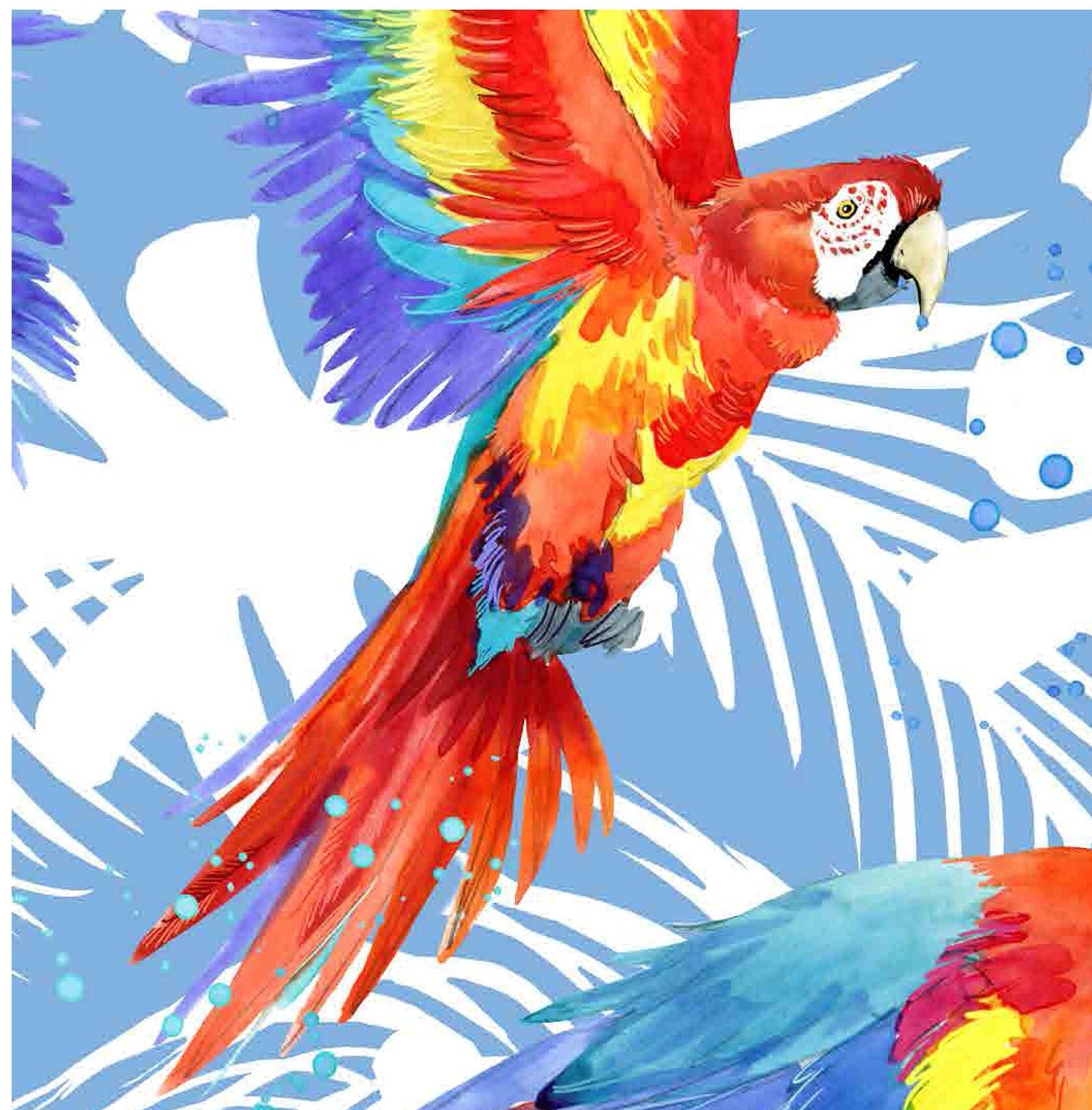 Parrots - Decoupage Paper for Furniture - Rice Paper Decoupage - Large Decoupage Paper - Tropical Birds Decoupage