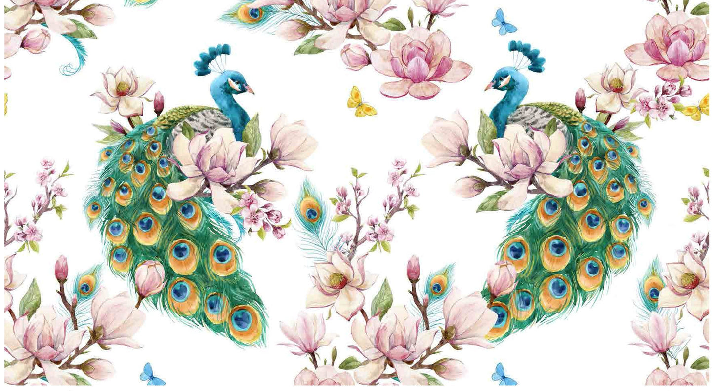 Peacock - Decoupage Paper for Furniture - Rice Paper Decoupage - Large Decoupage Paper - Tropical Birds Decoupage