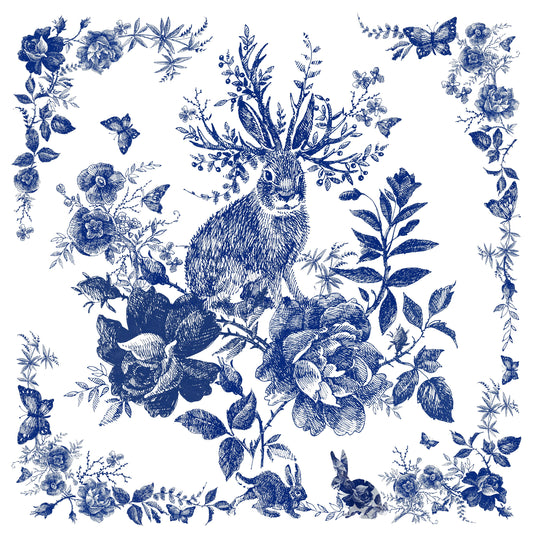 blue rabbit decoupage