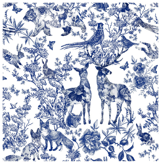 deer and bird decoupage paper