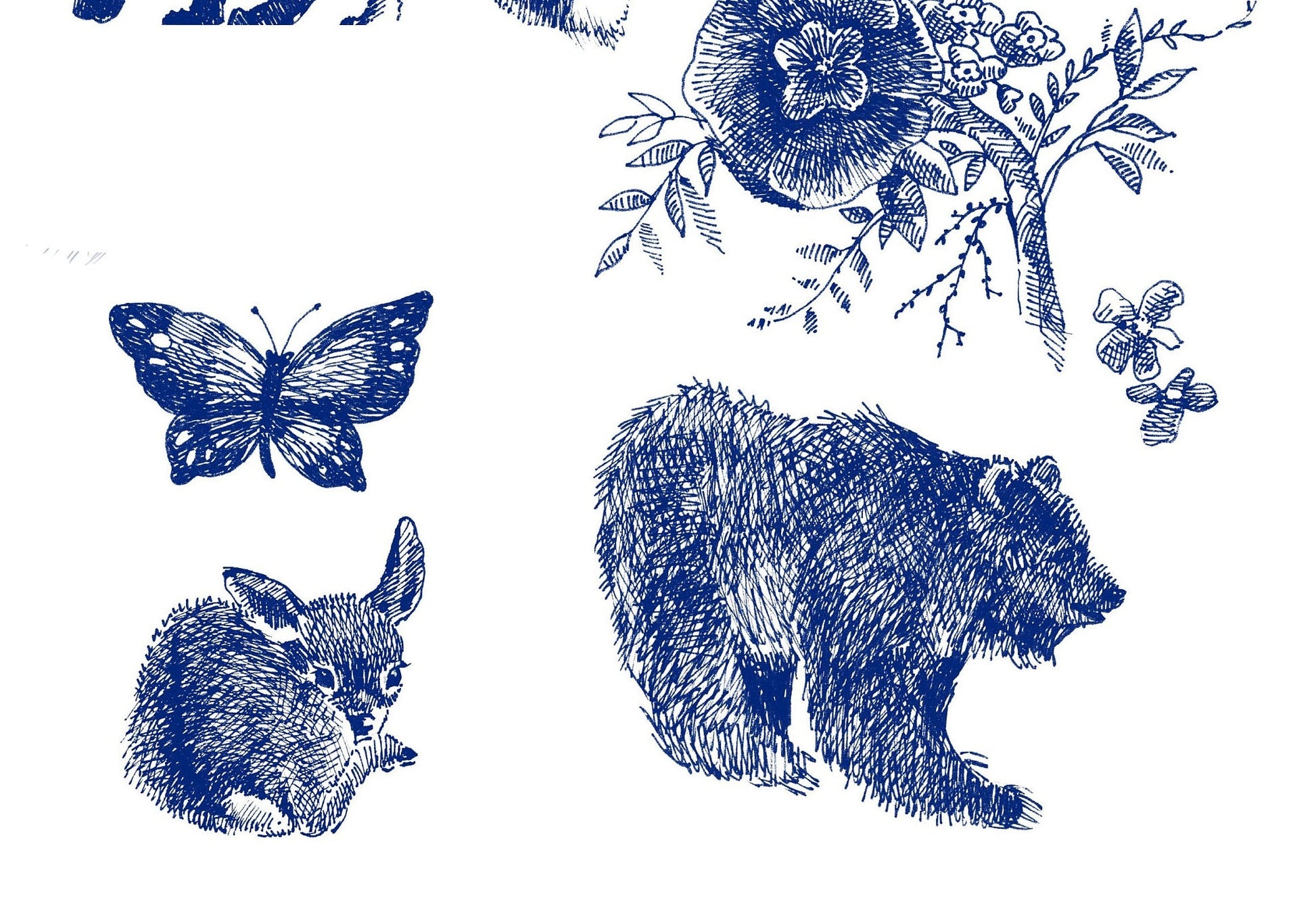 Blue Decoupage Paper for Furniture - Rice Paper Decoupage - Large Decoupage Paper Vintage - Cute Animals Decoupage