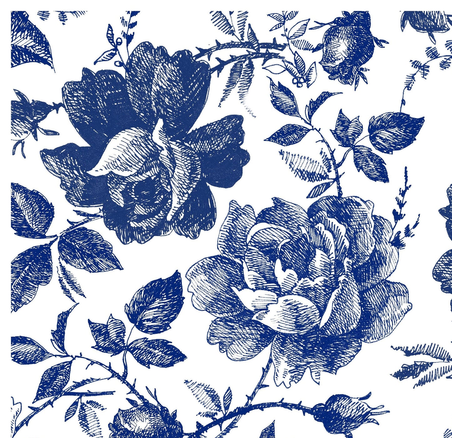 Blue Decoupage Paper for Furniture - Rice Paper Decoupage - Large Decoupage Paper Vintage - Roses Decoupage