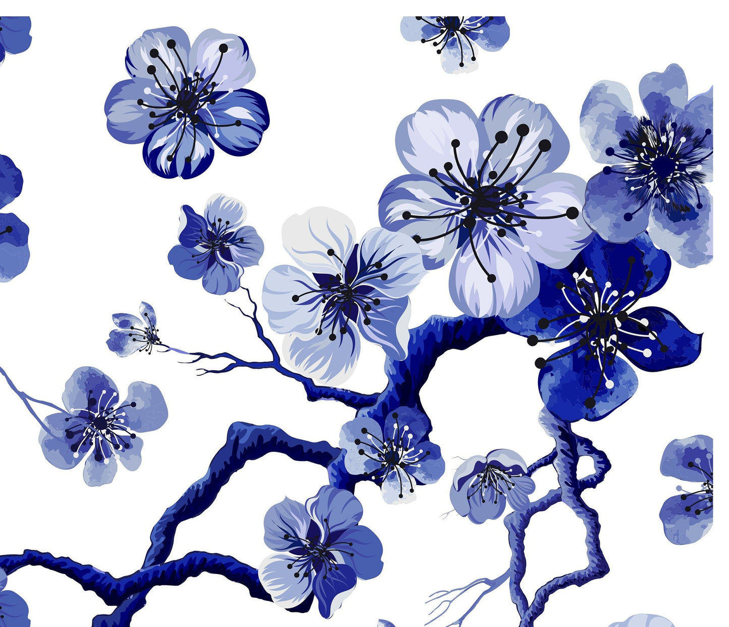 Blossom Blue Decoupage Paper for Furniture - Rice Paper Decoupage - Large Decoupage Paper Vintage - Acacia Decoupage