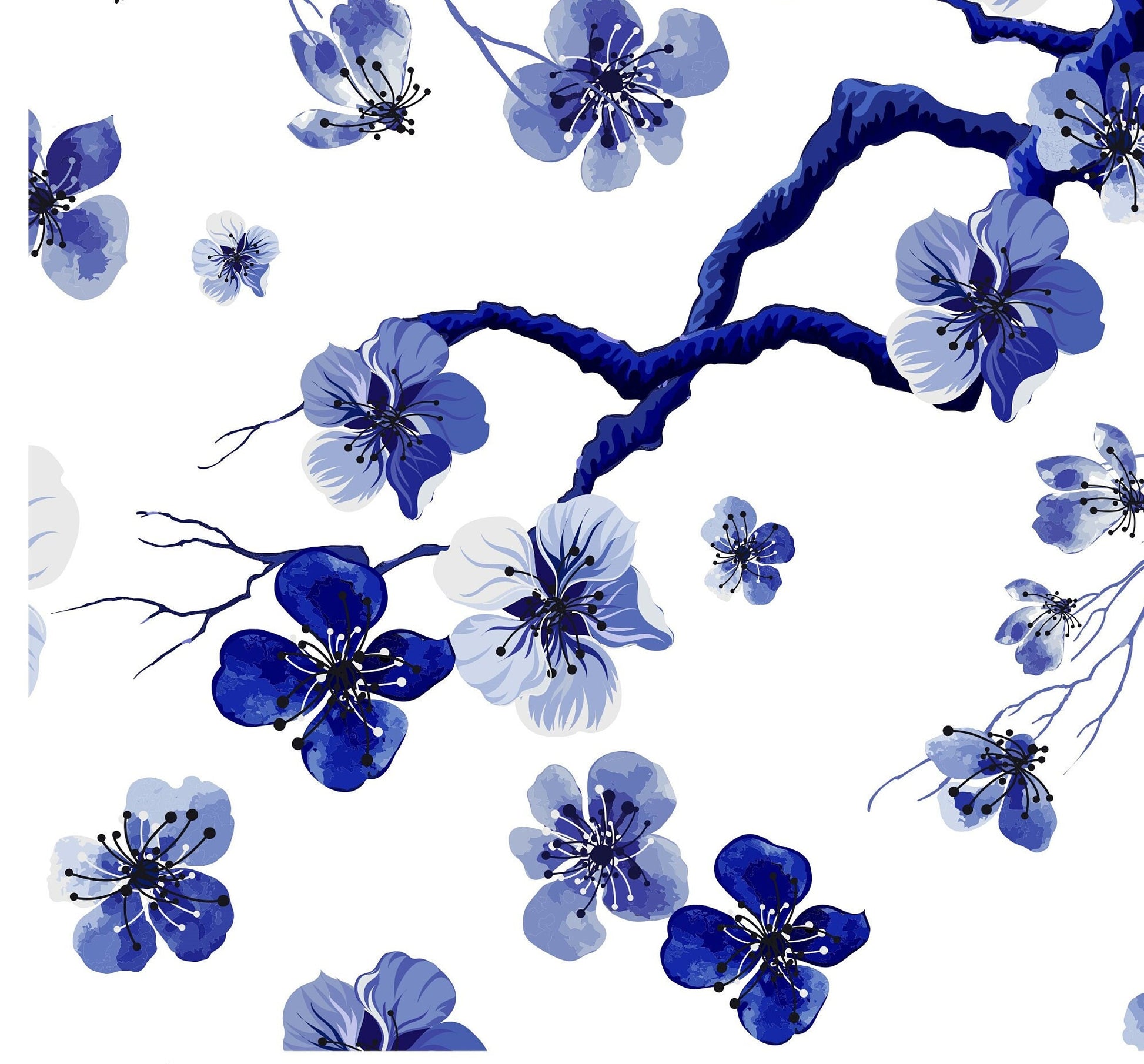 Blossom Blue Decoupage Paper for Furniture - Rice Paper Decoupage - Large Decoupage Paper Vintage - Acacia Decoupage