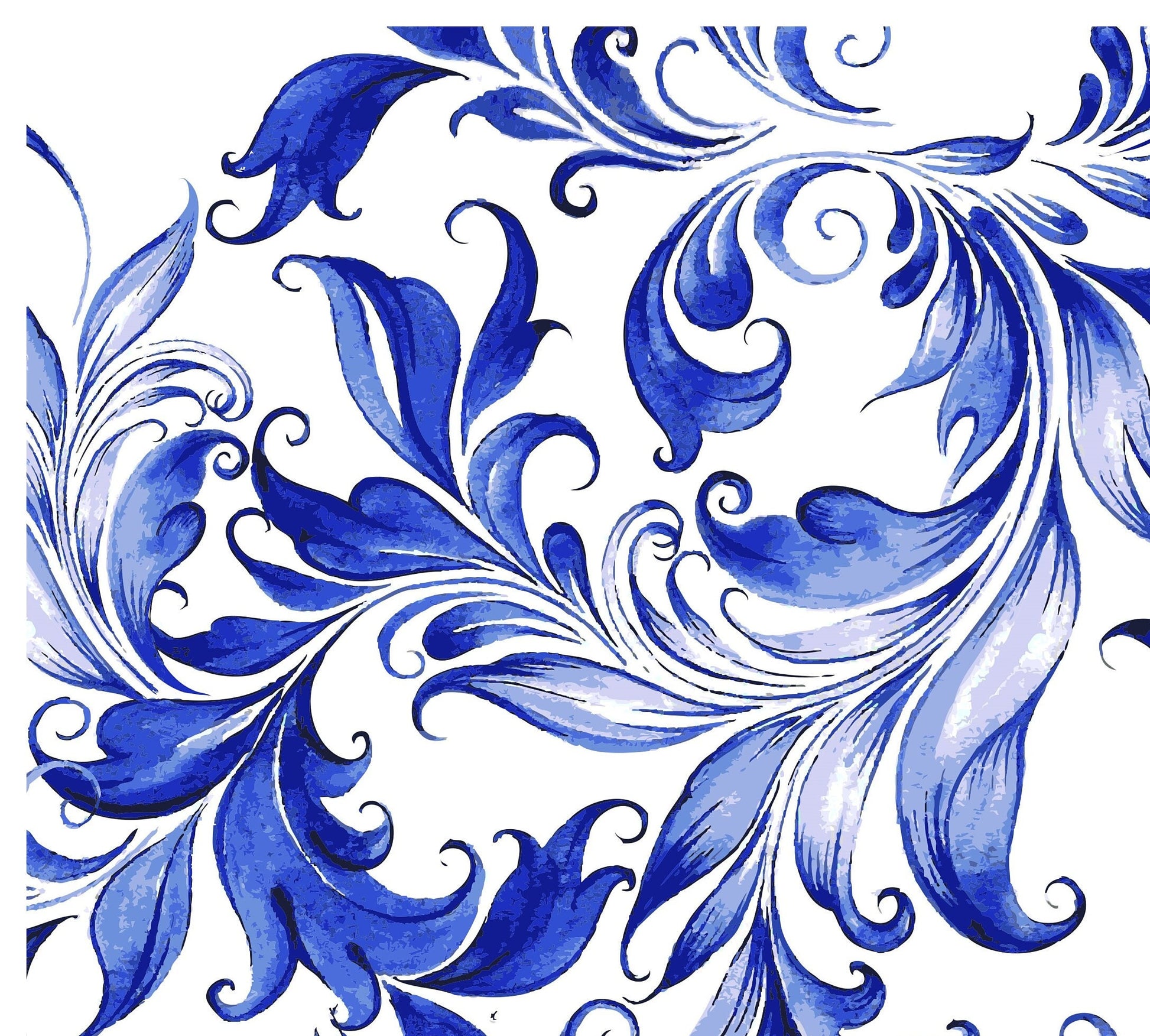 Blue Floral Decoupage Paper – Vintage Bird & Flower Prints