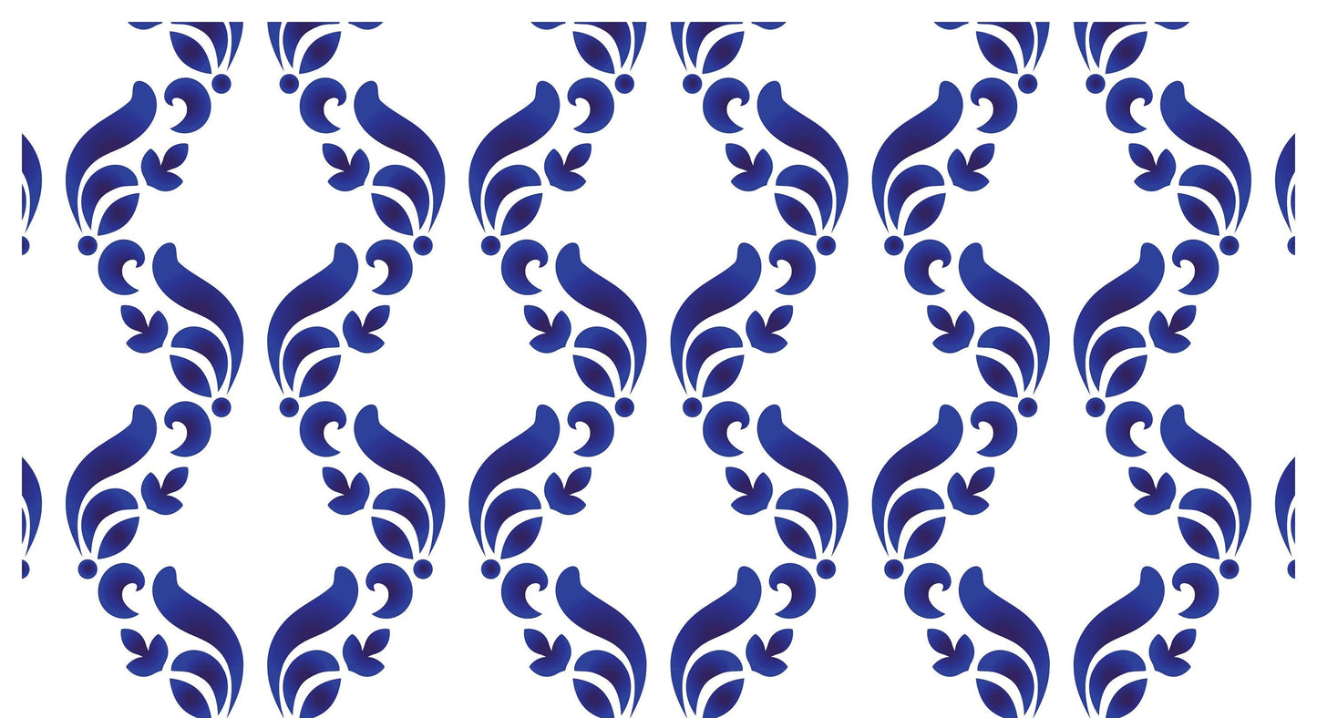 Blue Geometric Illustrations Decoupage Paper for Furniture - Large Rice Paper Decoupage - Vintage Patterns for Decoupage