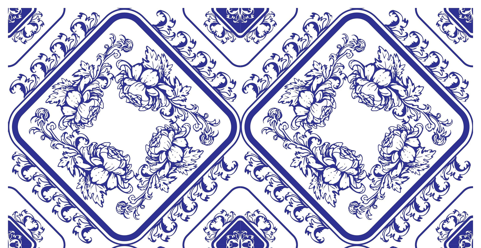 Blue Geometric Illustrations Decoupage Paper for Furniture - Large Rice Paper Decoupage - Vintage Patterns for Decoupage