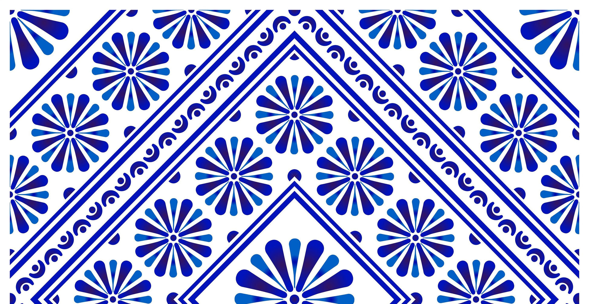 Blue Geometric Illustrations Decoupage Paper for Furniture - Large Rice Paper Decoupage - Vintage Patterns for Decoupage