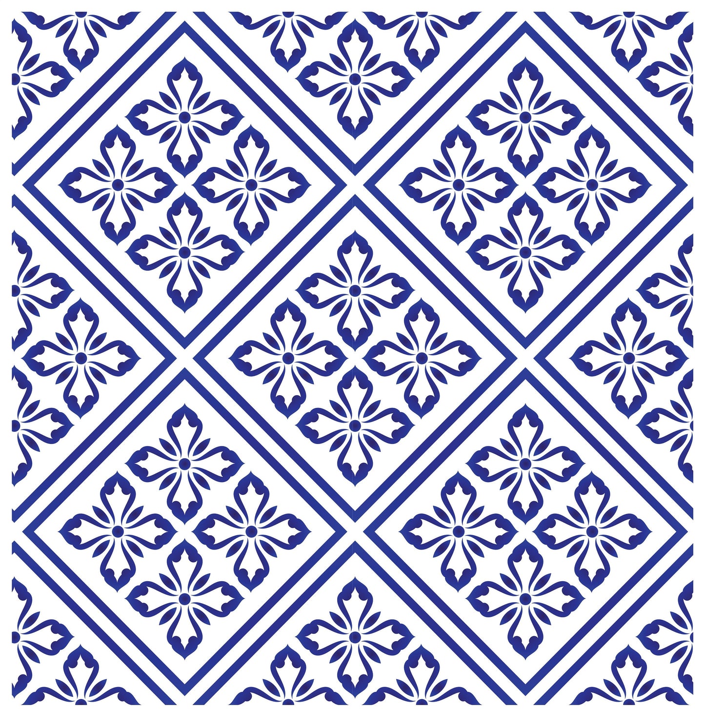 Blue Geometric Illustrations Decoupage Paper for Furniture - Large Rice Paper Decoupage - Vintage Patterns for Decoupage