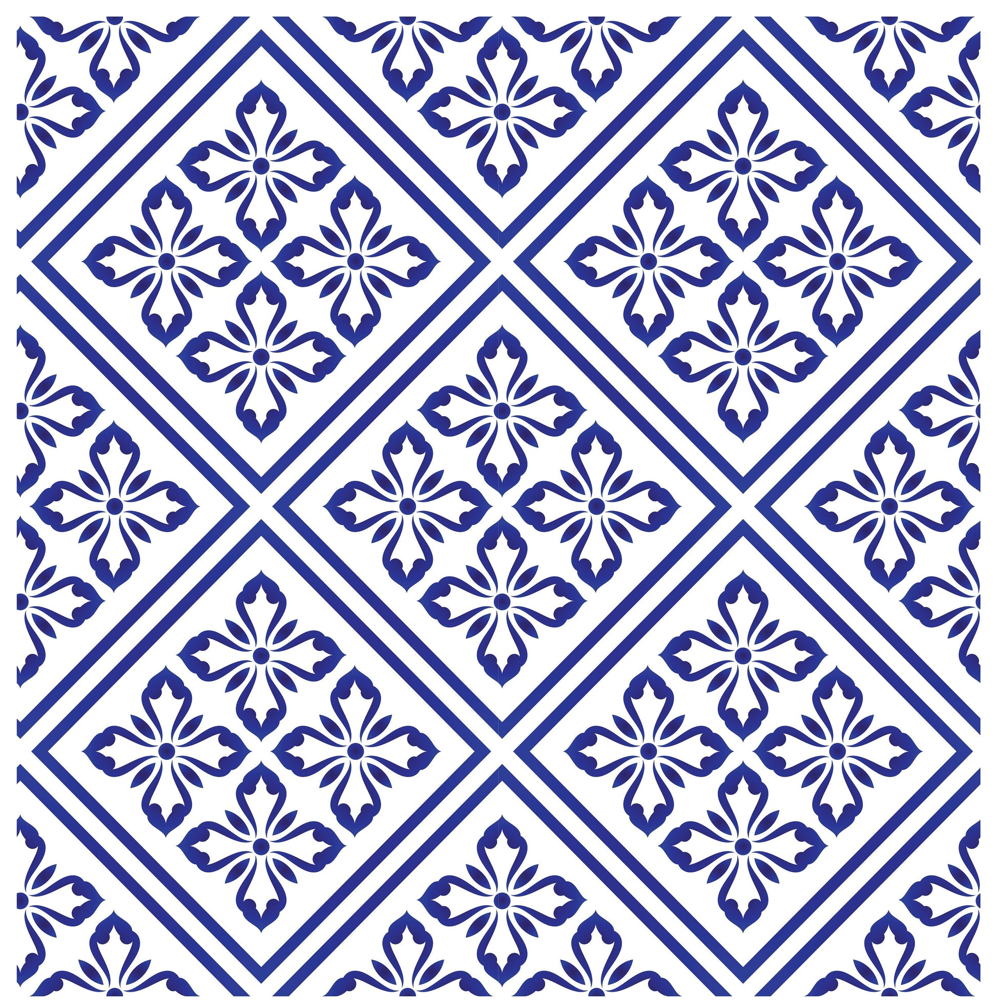 Blue Geometric Illustrations Decoupage Paper for Furniture - Large Rice Paper Decoupage - Vintage Patterns for Decoupage