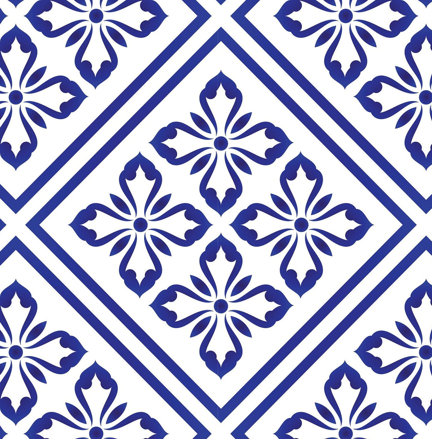 Blue Geometric Illustrations Decoupage Paper for Furniture - Large Rice Paper Decoupage - Vintage Patterns for Decoupage