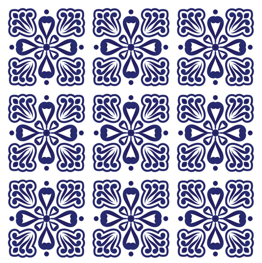 Blue Geometric Illustrations Decoupage Paper for Furniture - Large Rice Paper Decoupage - Vintage Patterns for Decoupage