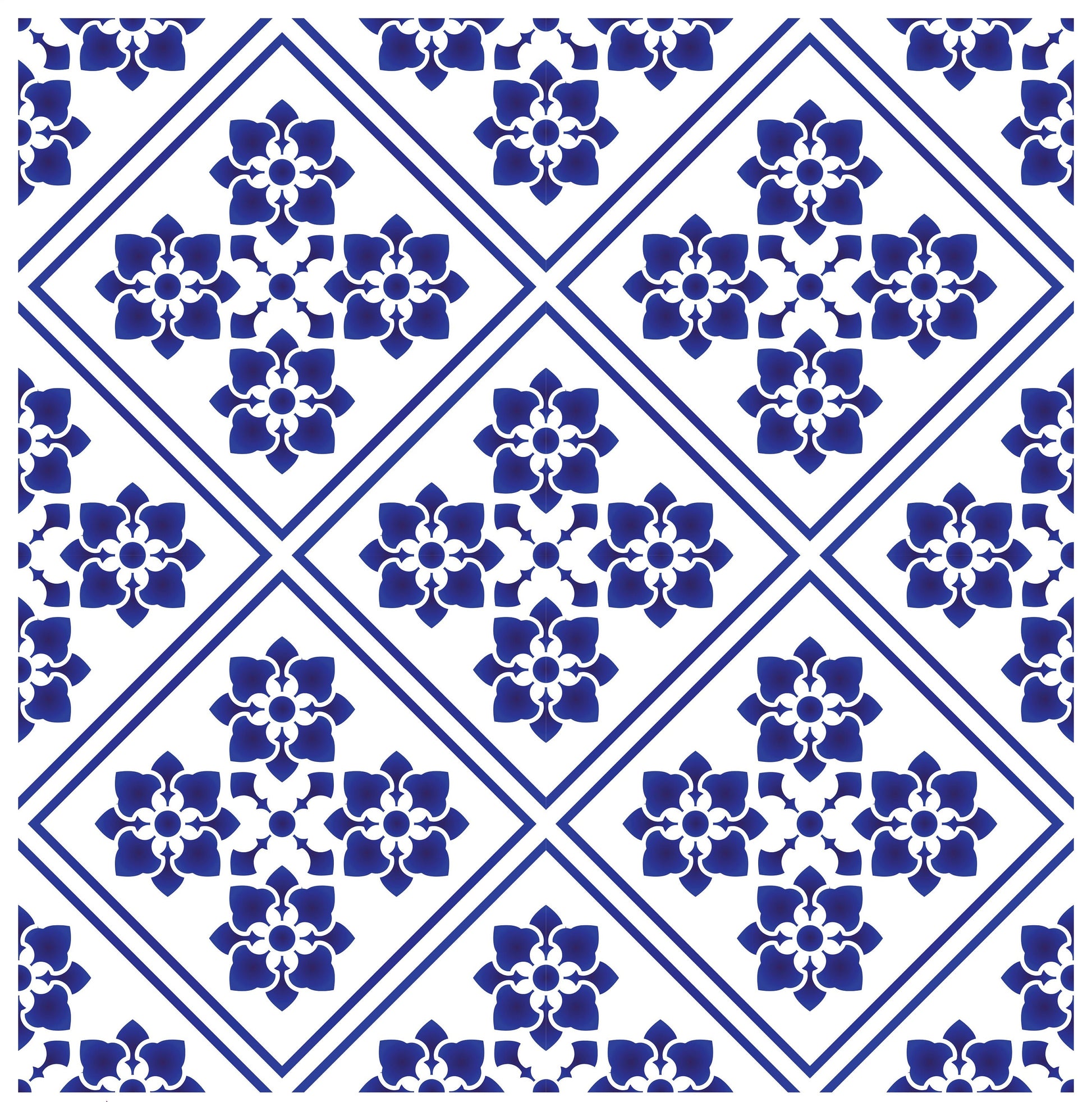 Blue Geometric Illustrations decoupage