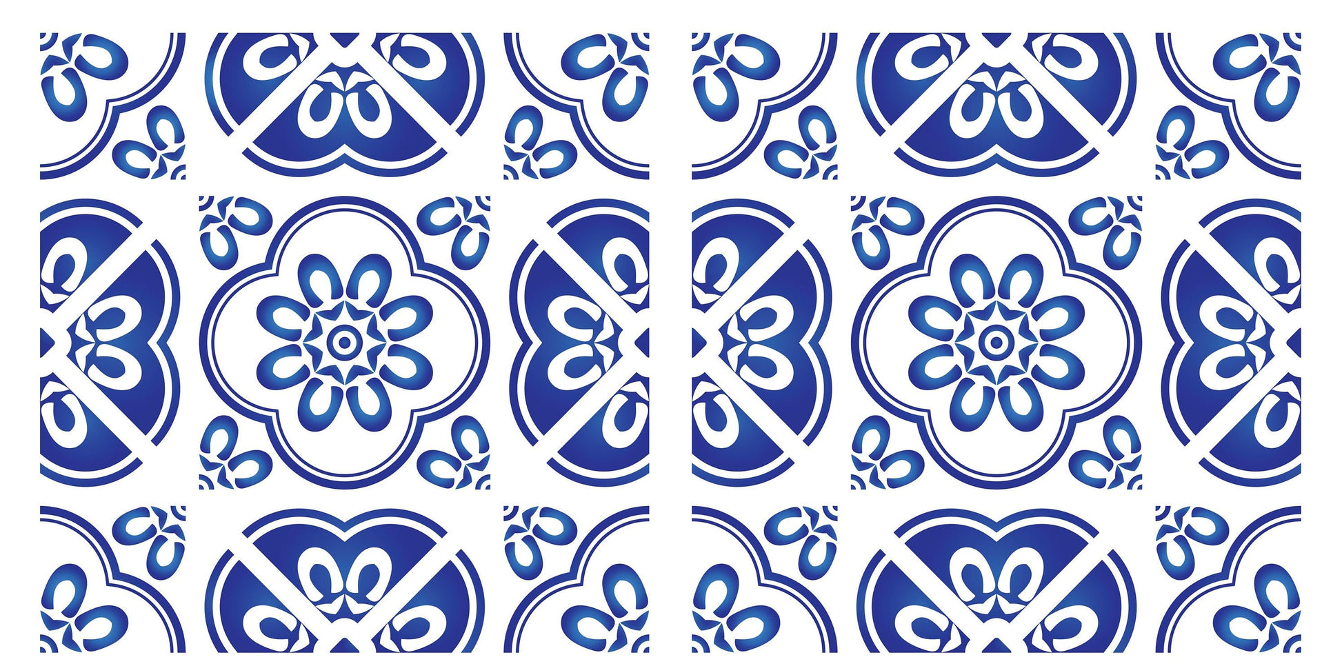 Blue Geometric Illustrations Decoupage Paper for Furniture - Large Rice Paper Decoupage - Vintage Tile Patterns for Decoupage