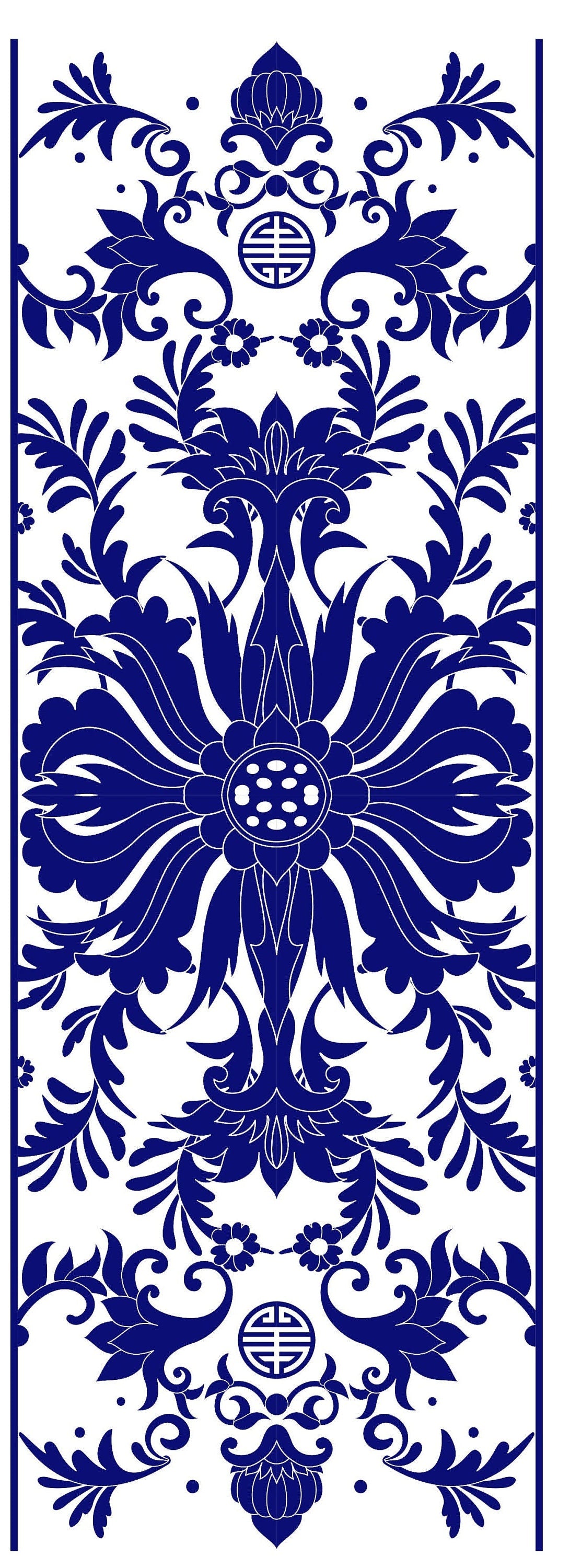 Blue Geometric Illustrations Decoupage Paper for Furniture - Large Rice Paper Decoupage - Vintage Bordure Patterns for Decoupage