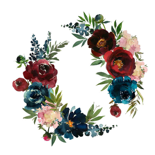 Watercolor Floral Rice Paper - Vintage Decoupage Paper for Furniture - Large Flowers Decoupage Paper - Round Colorful Flowers