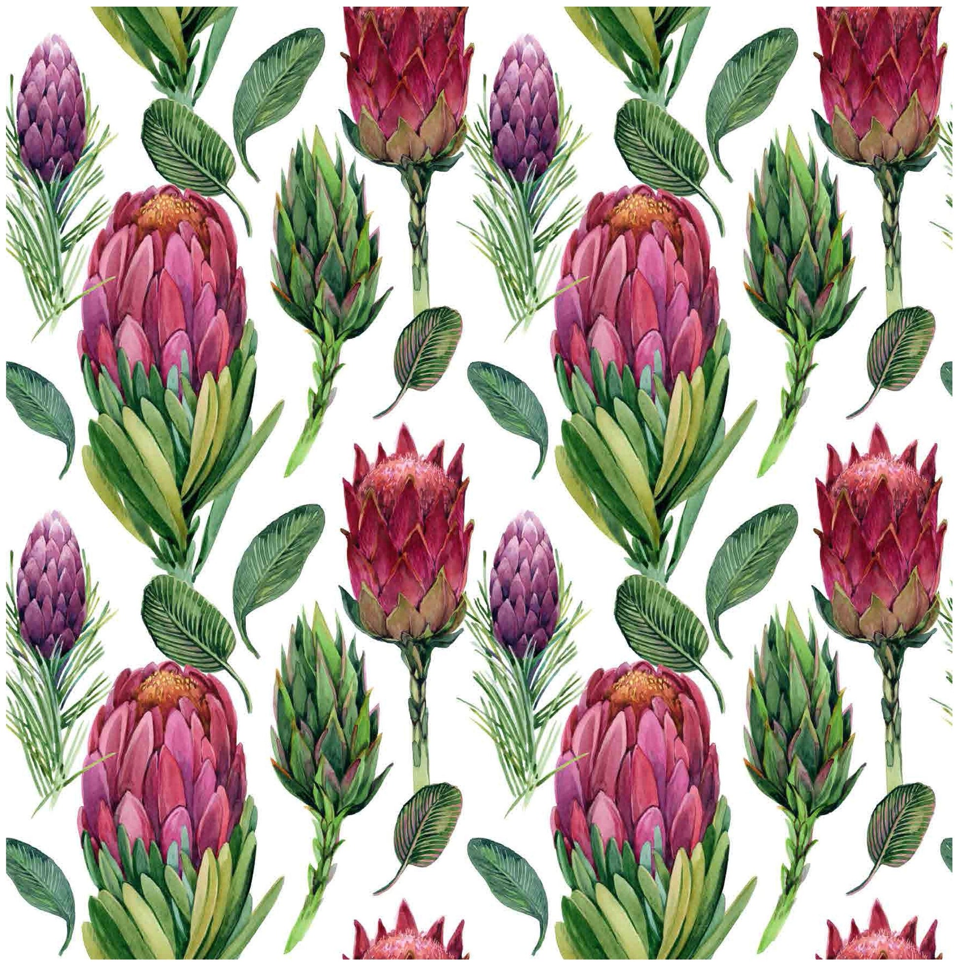 Proteaceae - Decoupage Paper for Furniture - Rice Paper Decoupage - Large Decoupage Paper - Floral Decoupage - Purple Green