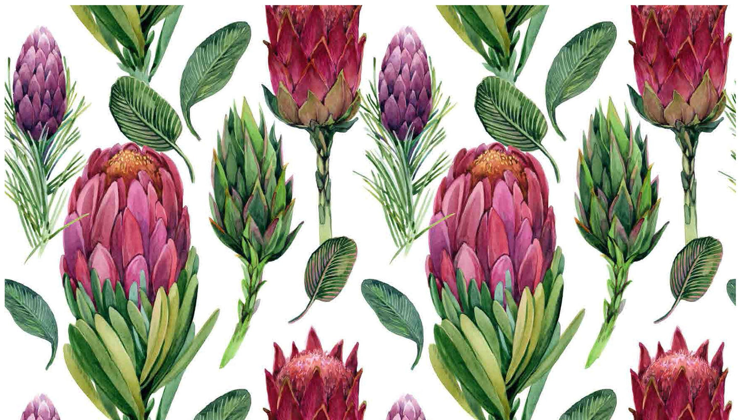 Proteaceae - Decoupage Paper for Furniture - Rice Paper Decoupage - Large Decoupage Paper - Floral Decoupage - Purple Green