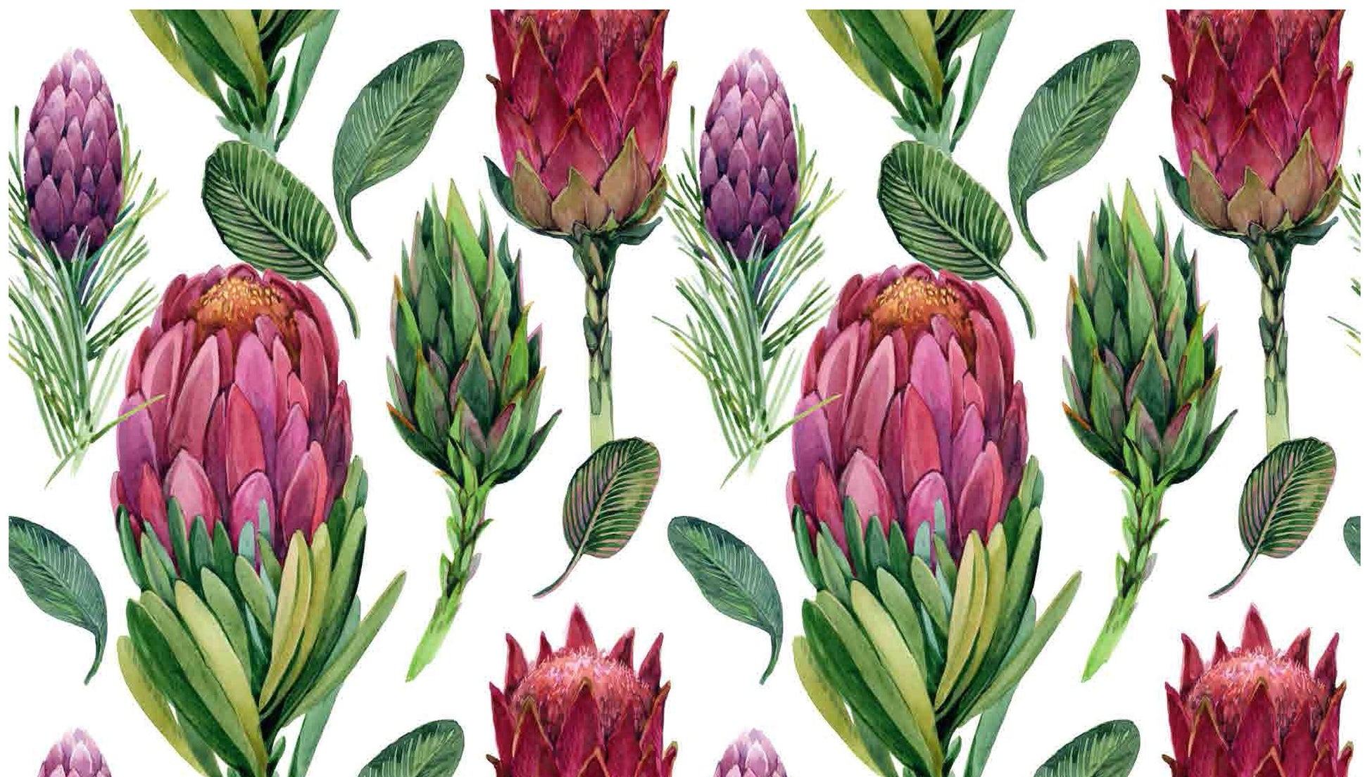 Proteaceae - Decoupage Paper for Furniture - Rice Paper Decoupage - Large Decoupage Paper - Floral Decoupage - Purple Green