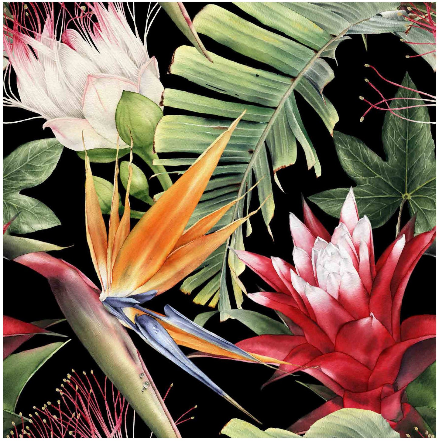 Tropical Floral Decoupage Rice Paper – Colorful Flower Furniture