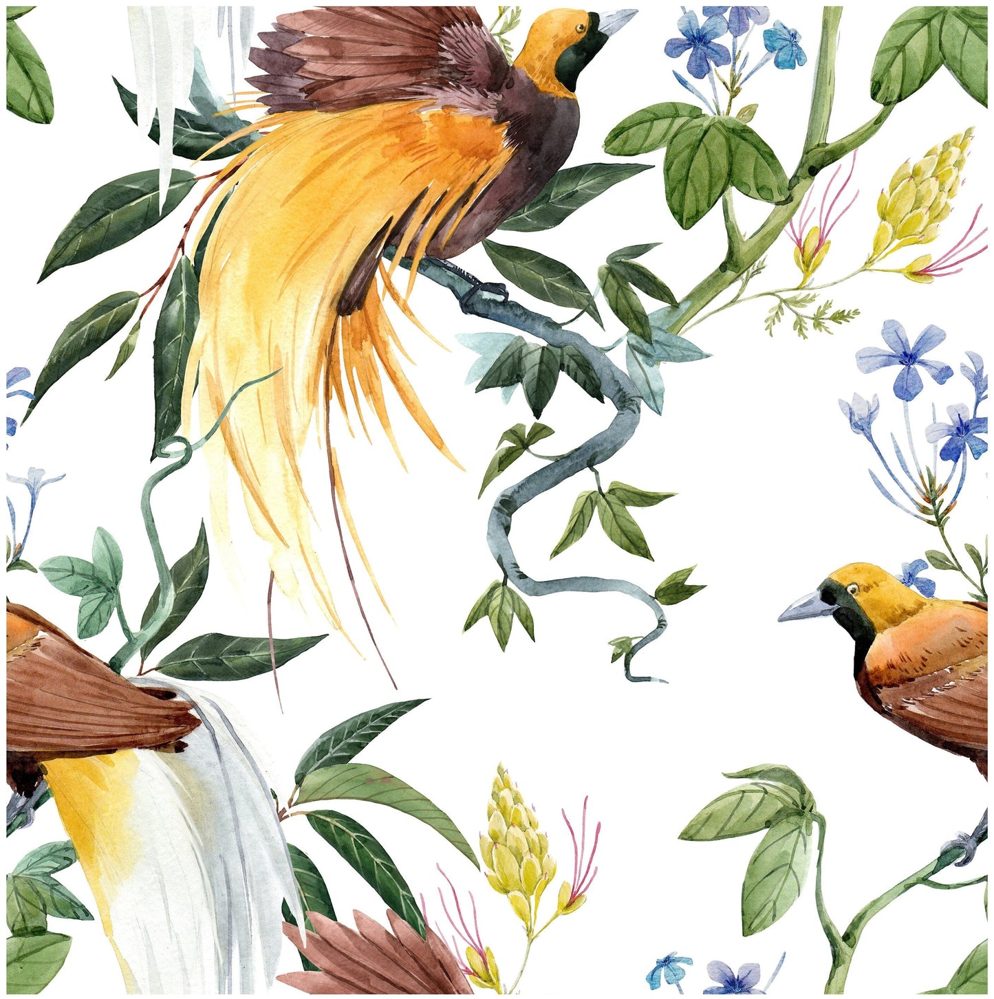 Decoupage Paper for Furniture - Rice Paper Decoupage - Large Decoupage Paper - Tropical Birds Decoupage