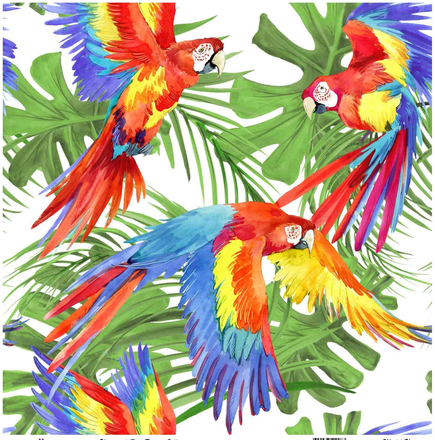Parrots - Decoupage Paper for Furniture - Rice Paper Decoupage - Large Decoupage Paper - Tropical Birds Decoupage
