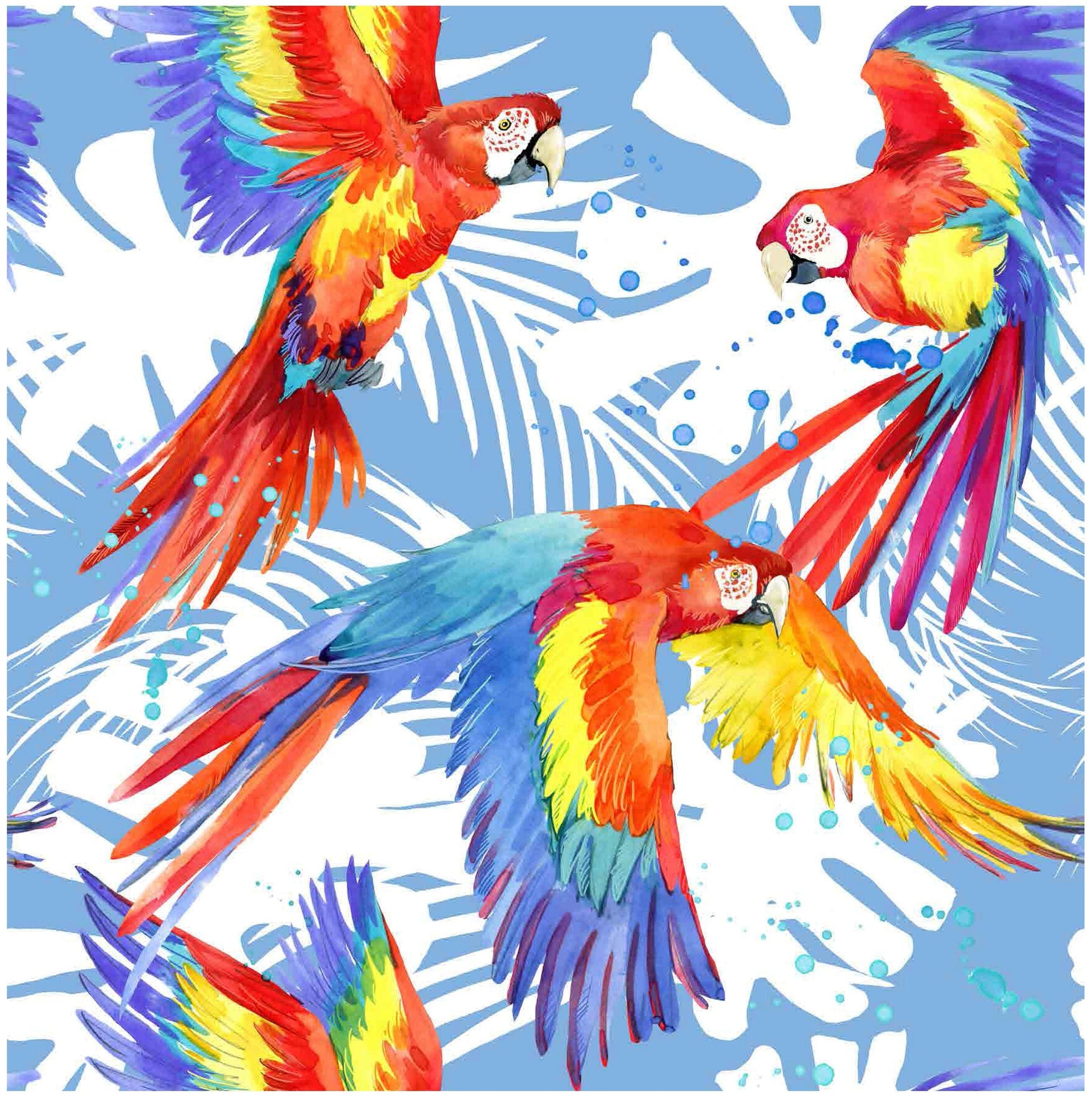 Parrots - Decoupage Paper for Furniture - Rice Paper Decoupage - Large Decoupage Paper - Tropical Birds Decoupage